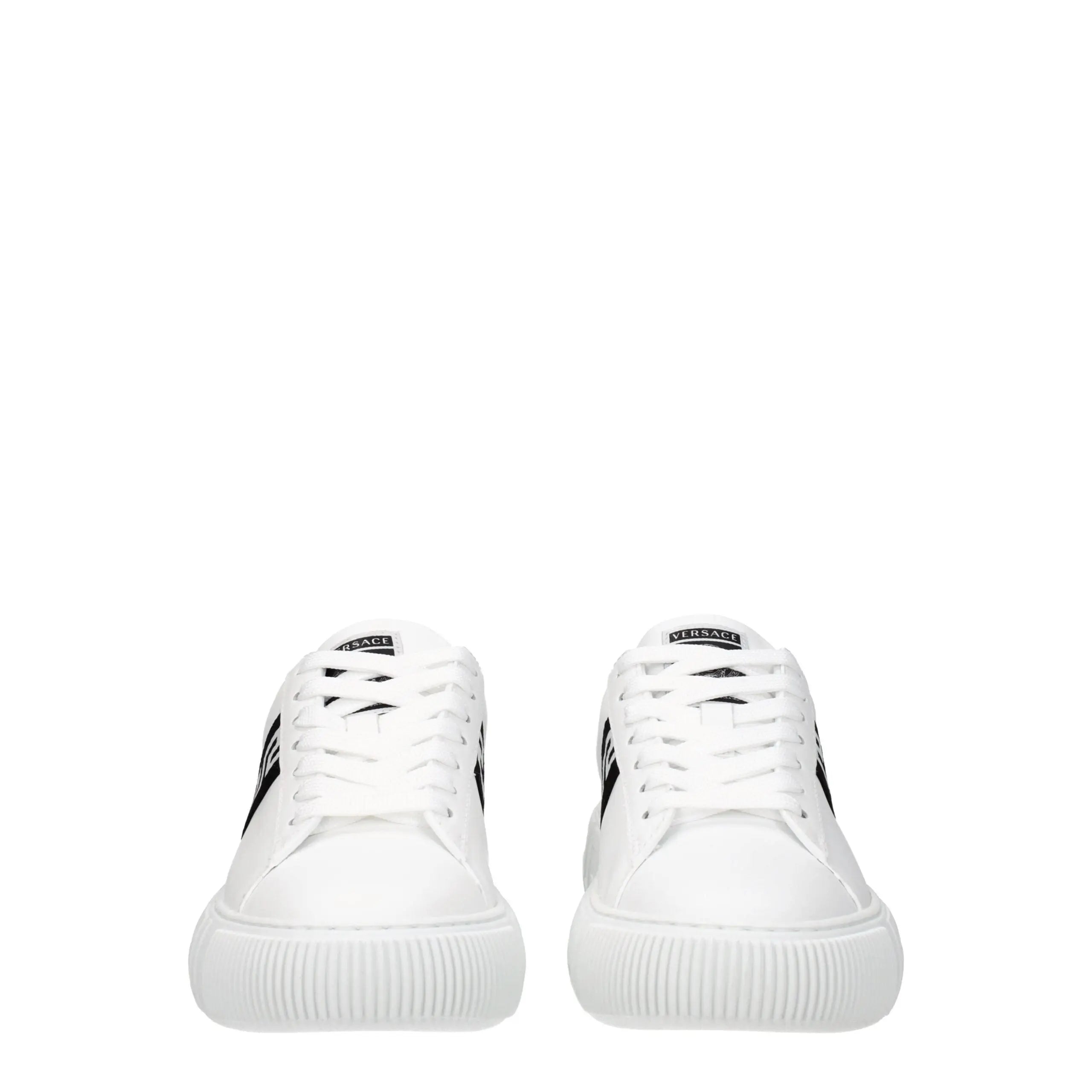 Versace White Leather Low Top Sneakers Versace