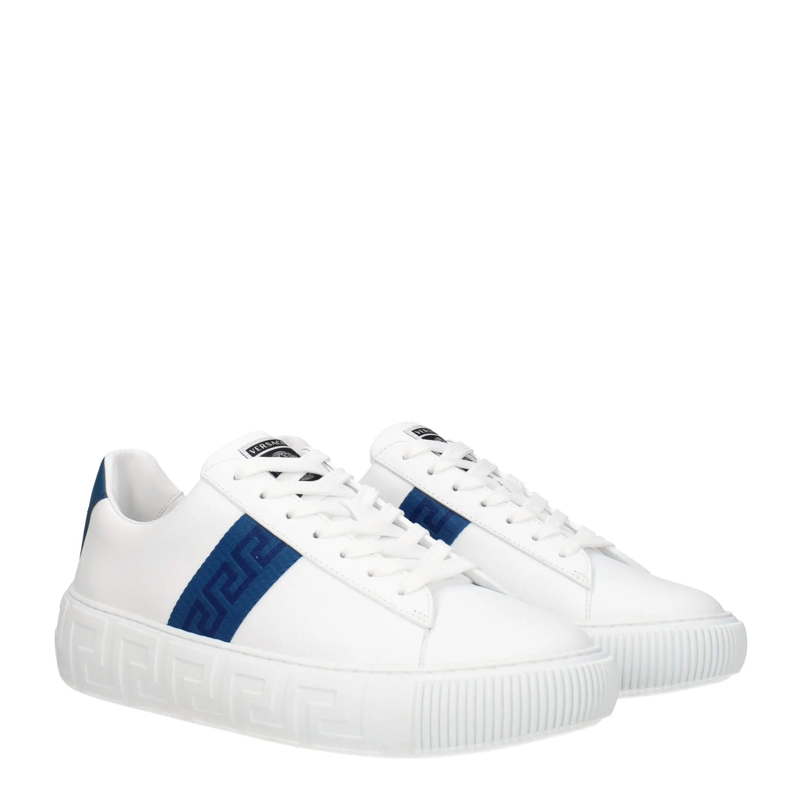 Versace White Leather Low Top Sneakers Versace