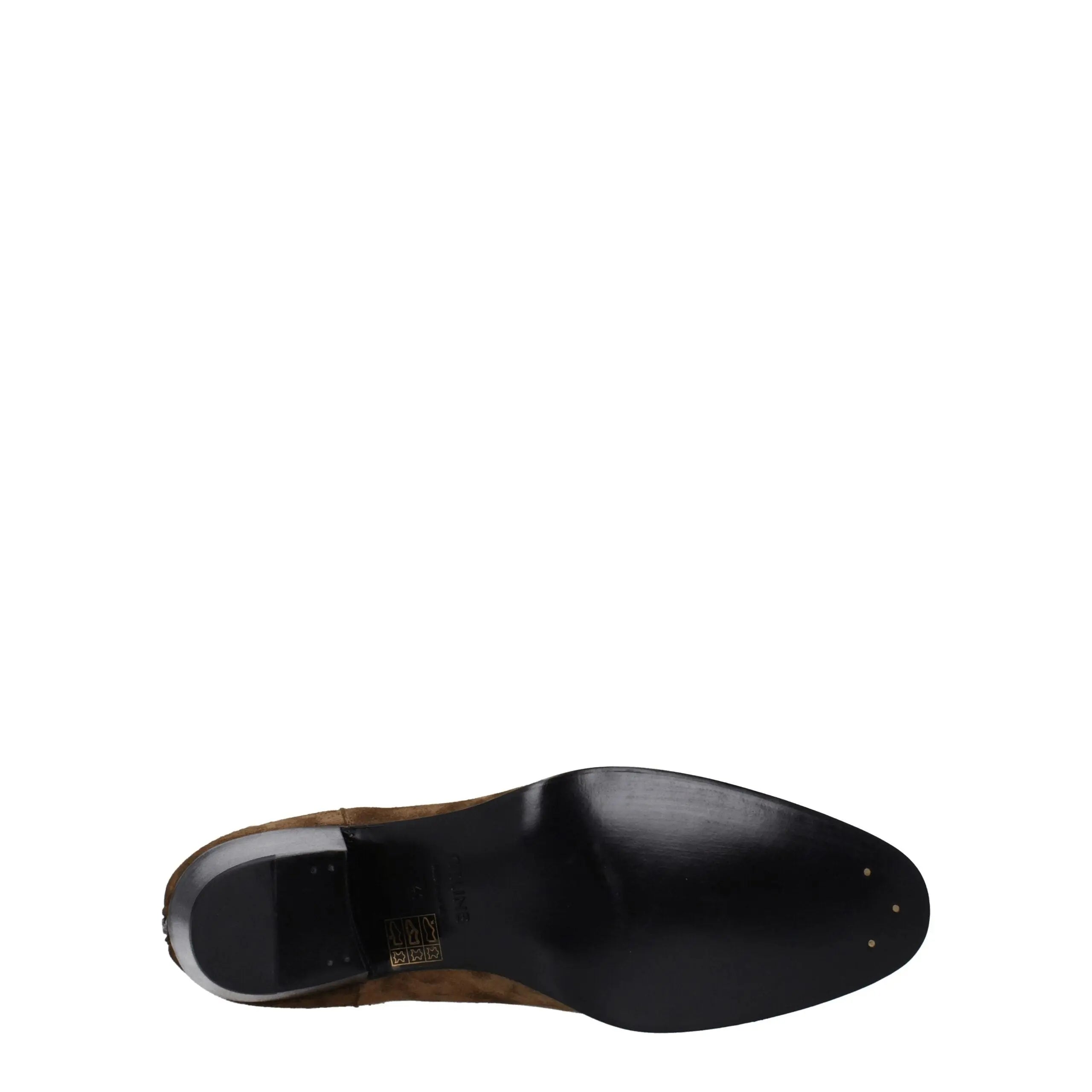 Celine Brown Leather Ankle Boots Celine