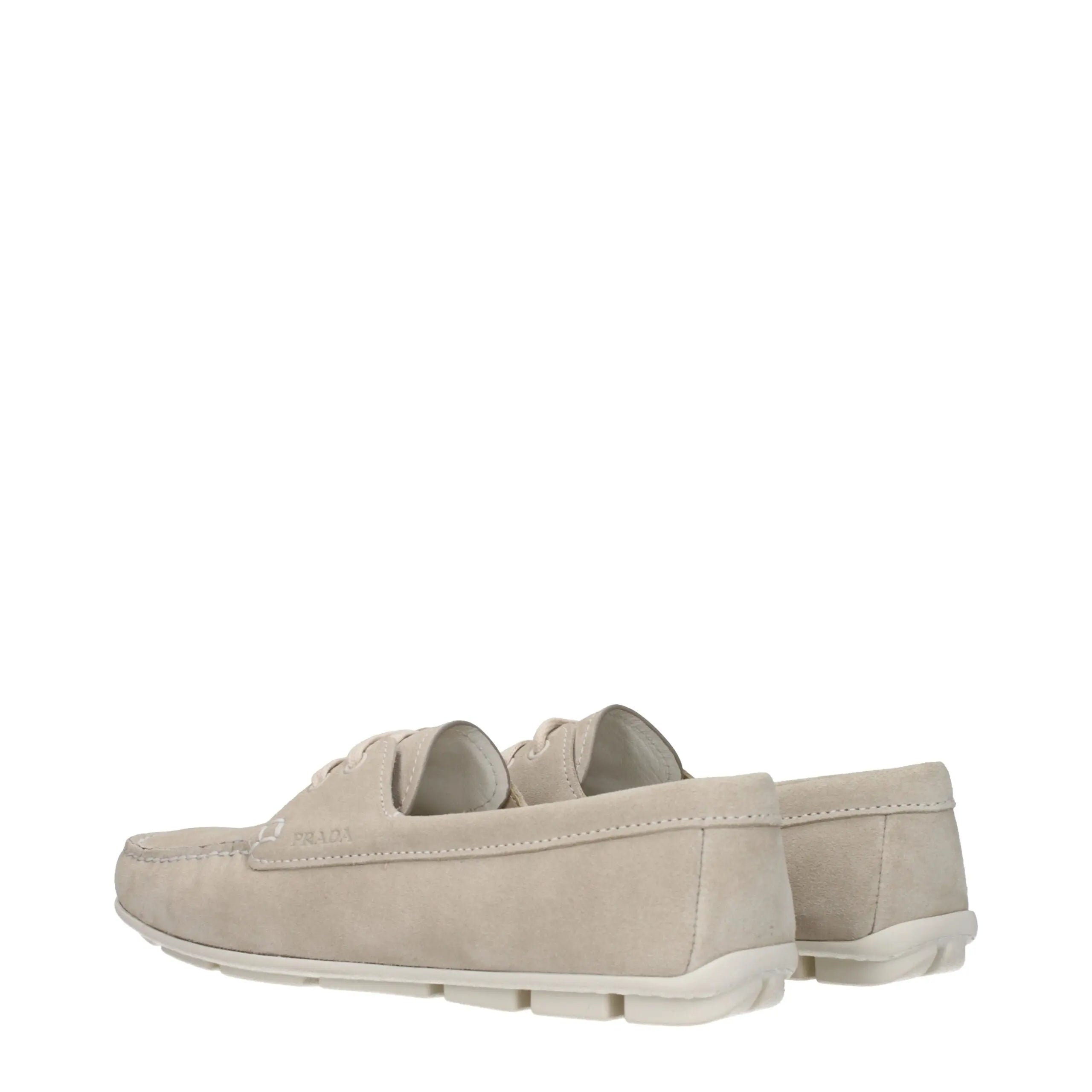 Prada Gray Leather Slip-On Loafers Prada