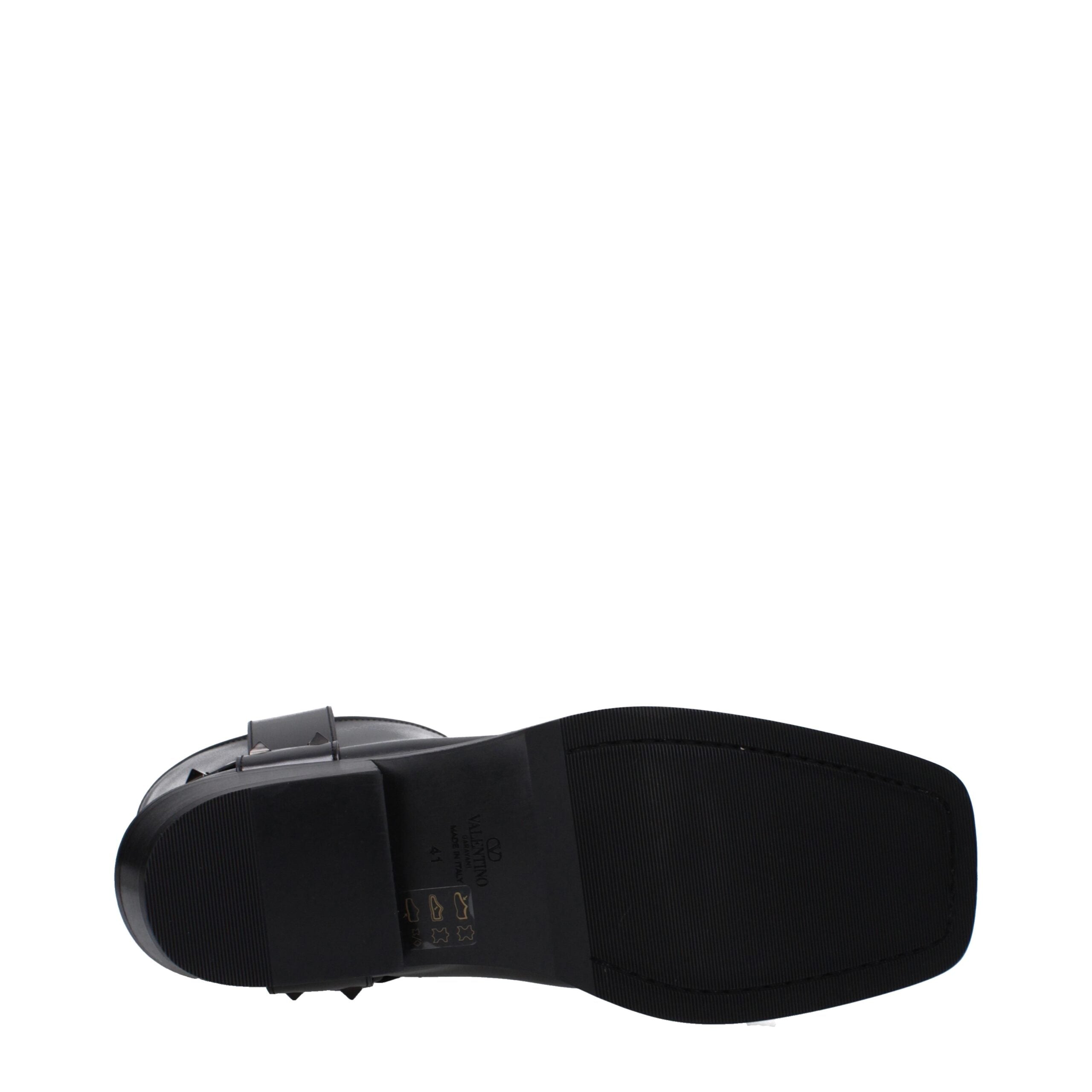 Valentino Garavani Black Leather Ankle Boots Valentino Garavani