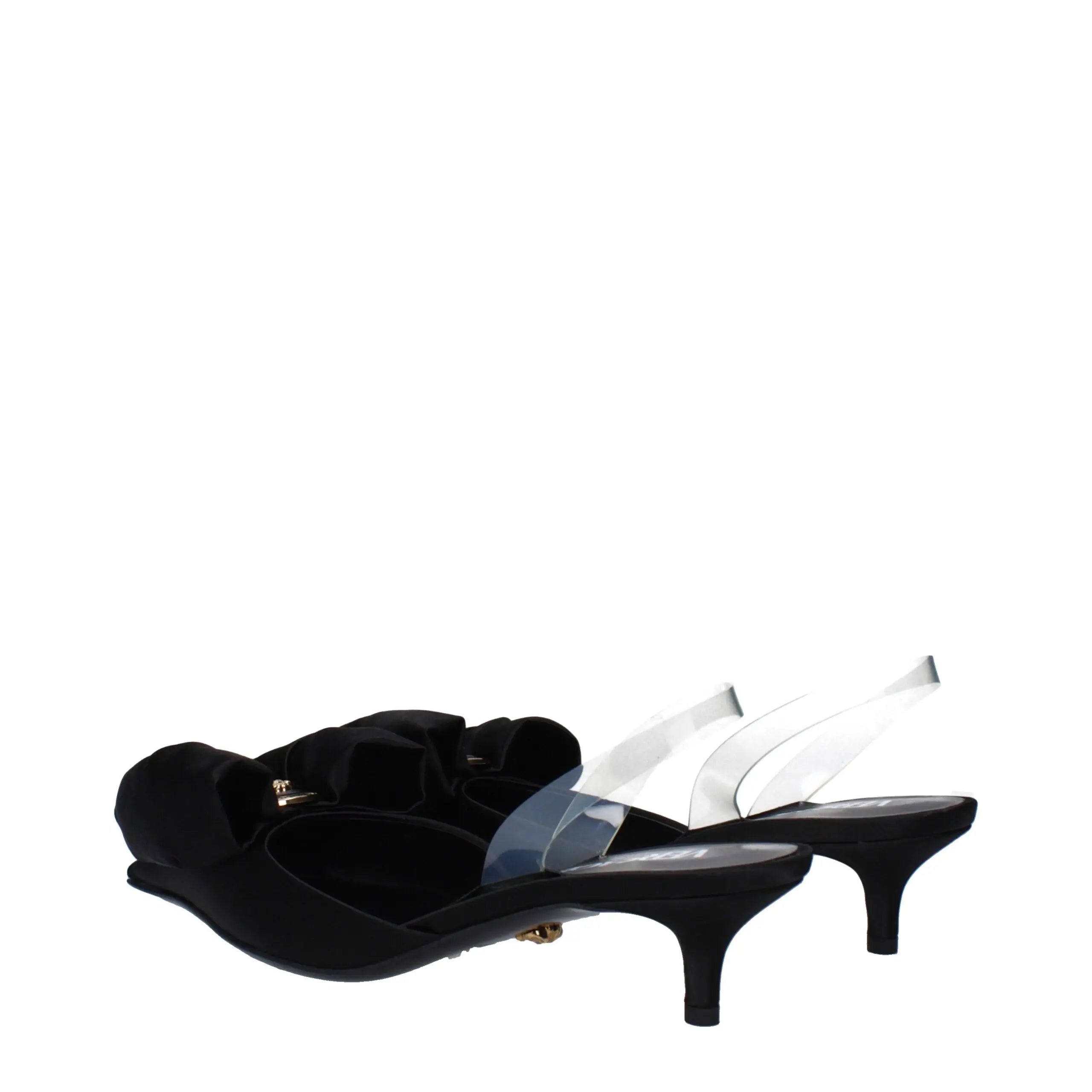 Versace Black Satin Flat Sandals Versace