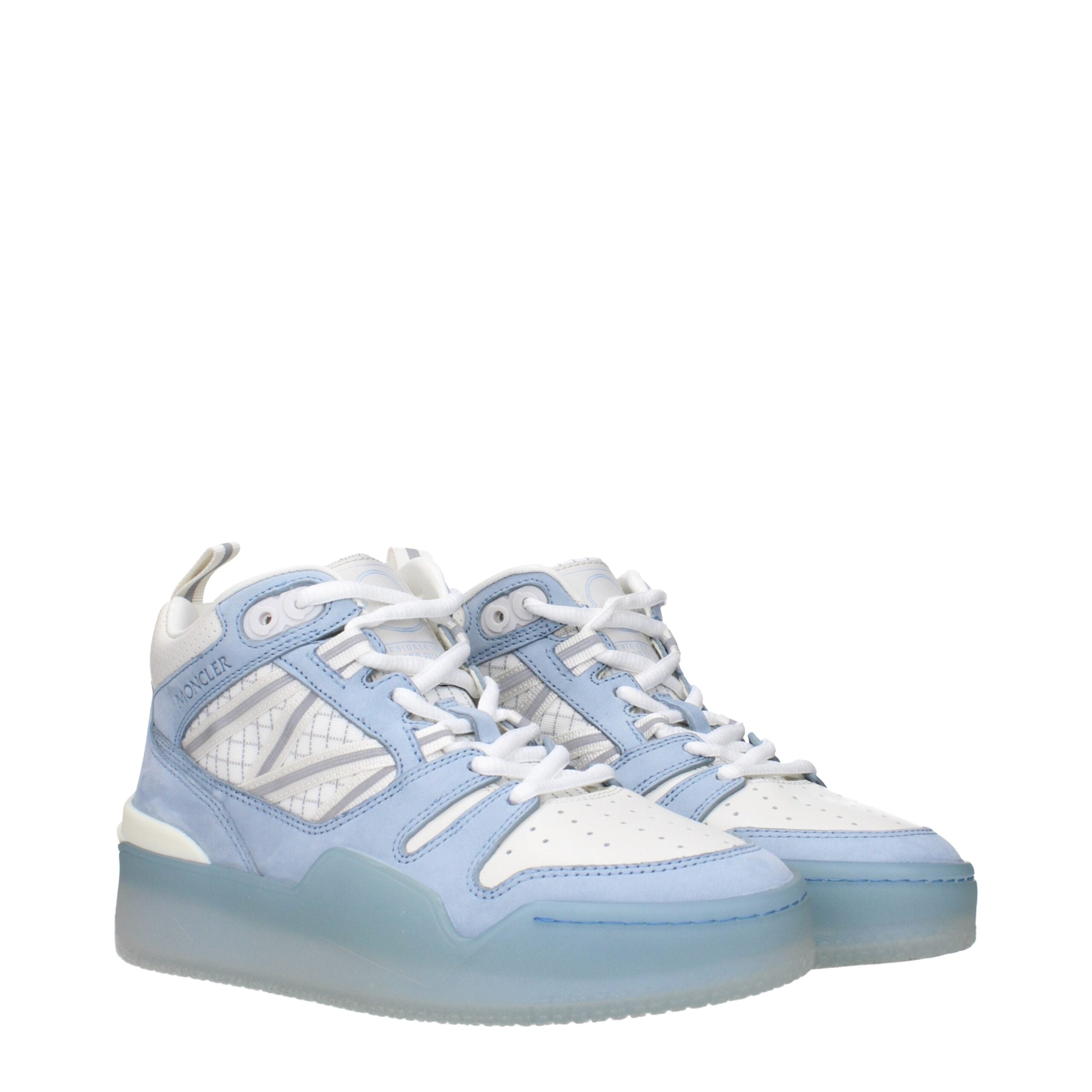 Moncler White Leather High Top Sneakers