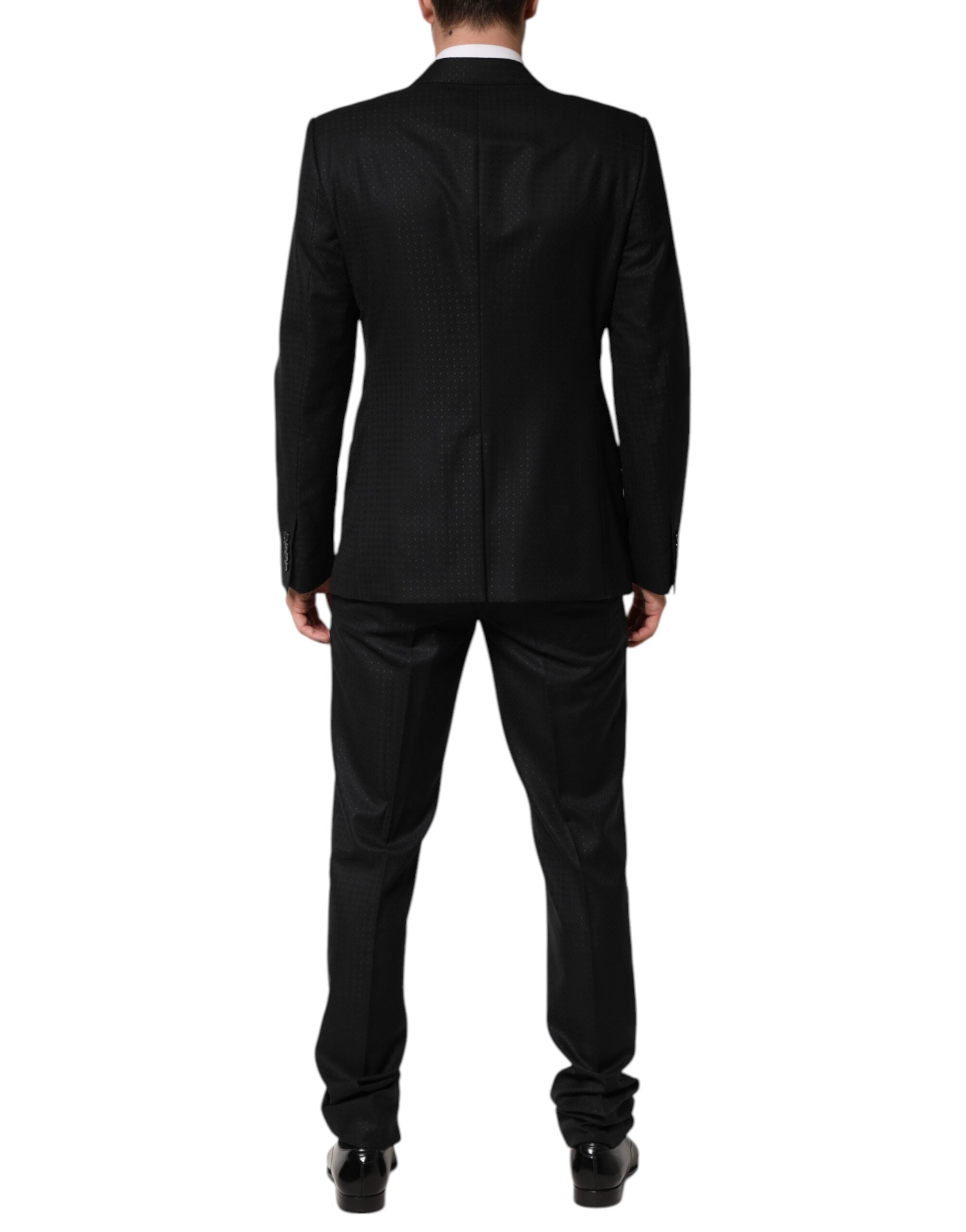 Dolce & Gabbana Black Jacquard Single Breasted 2 Piece Suit Dolce & Gabbana