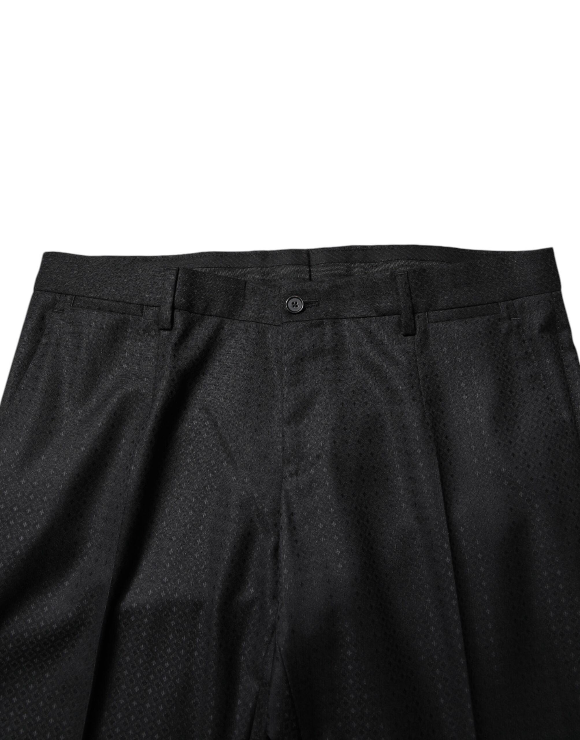Dolce & Gabbana Black Jacquard Single Breasted 2 Piece Suit Dolce & Gabbana