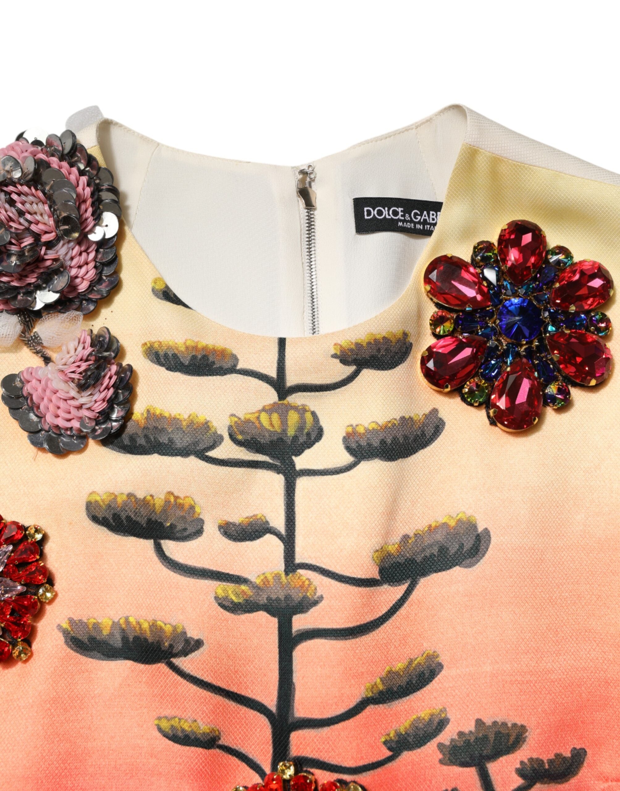Dolce & Gabbana Multicolor Crystal Embellished A-line Mini Dress Dolce & Gabbana