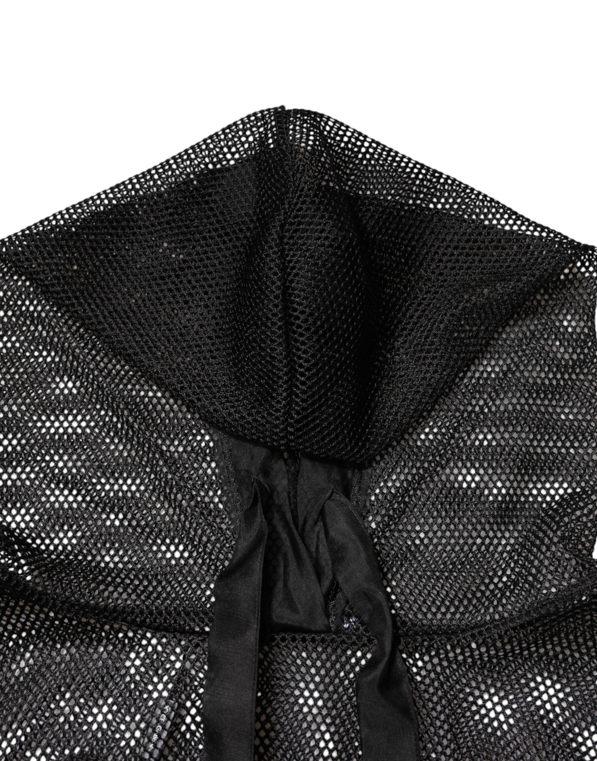 Dolce & Gabbana Black See Through Hooded Pullover Sweater Dolce & Gabbana