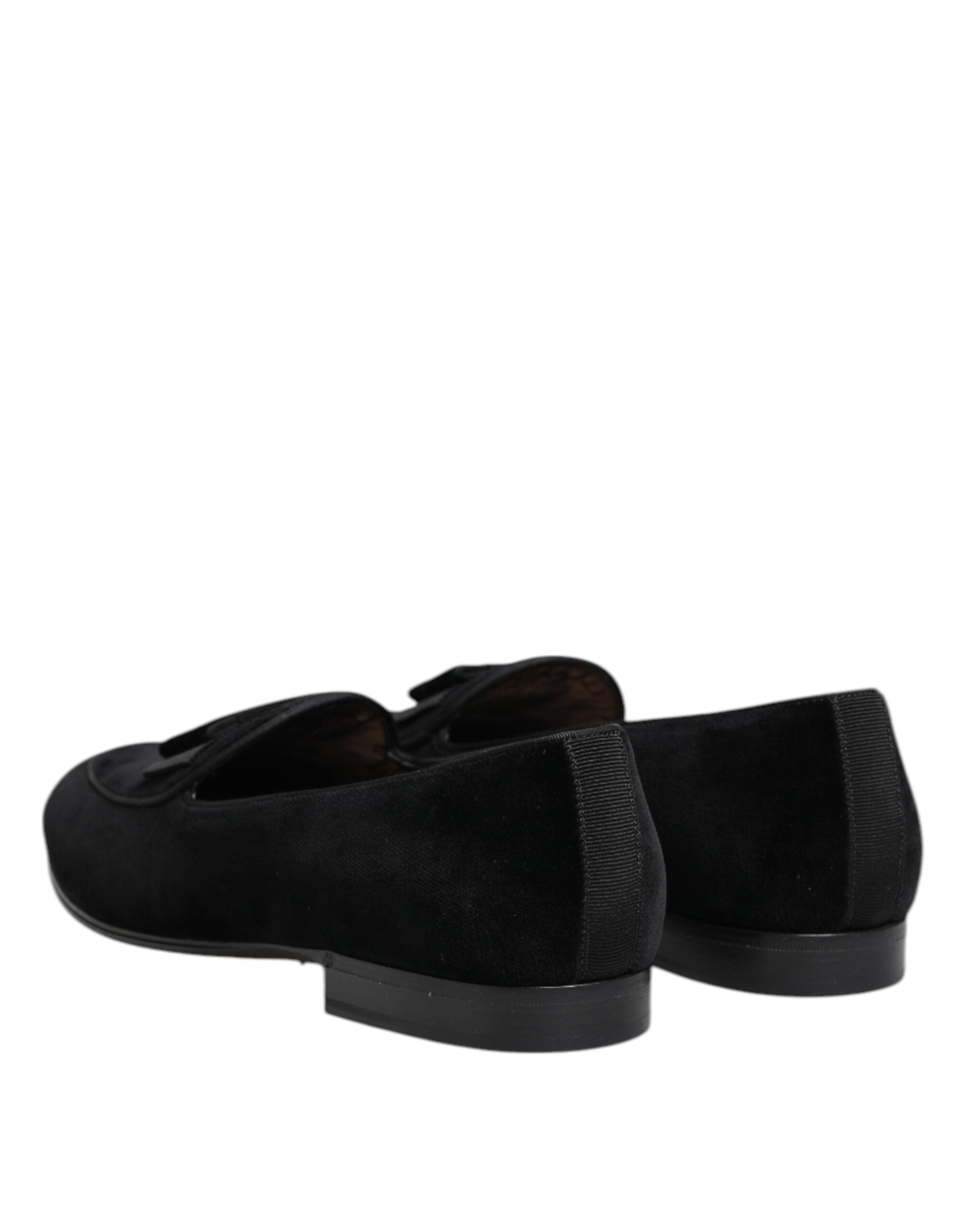 Dolce & Gabbana Black Velvet Loafers Formal Men Dress Shoes Dolce & Gabbana