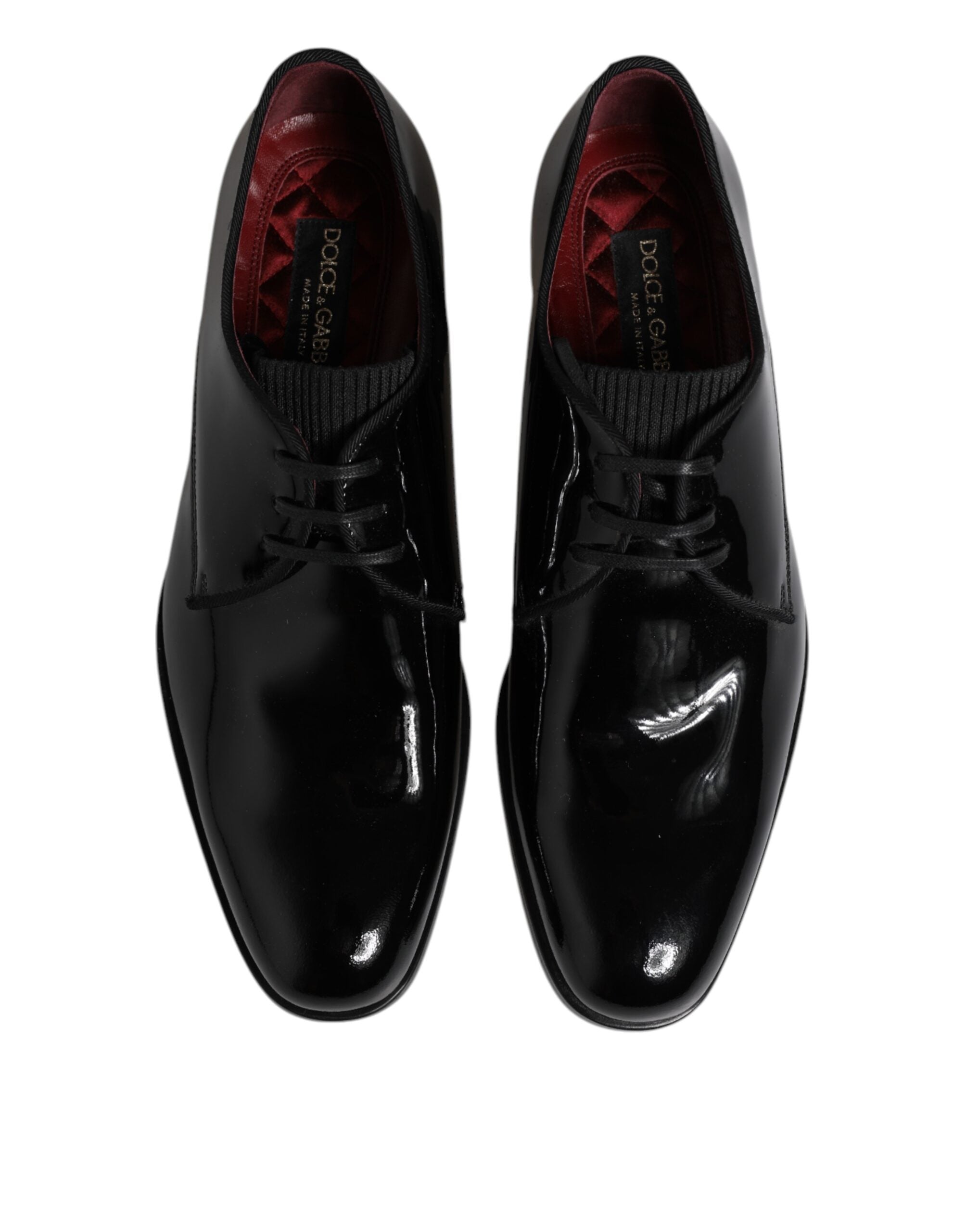 Dolce & Gabbana Black Leather Lace Up Men Derby Formal Shoes Dolce & Gabbana