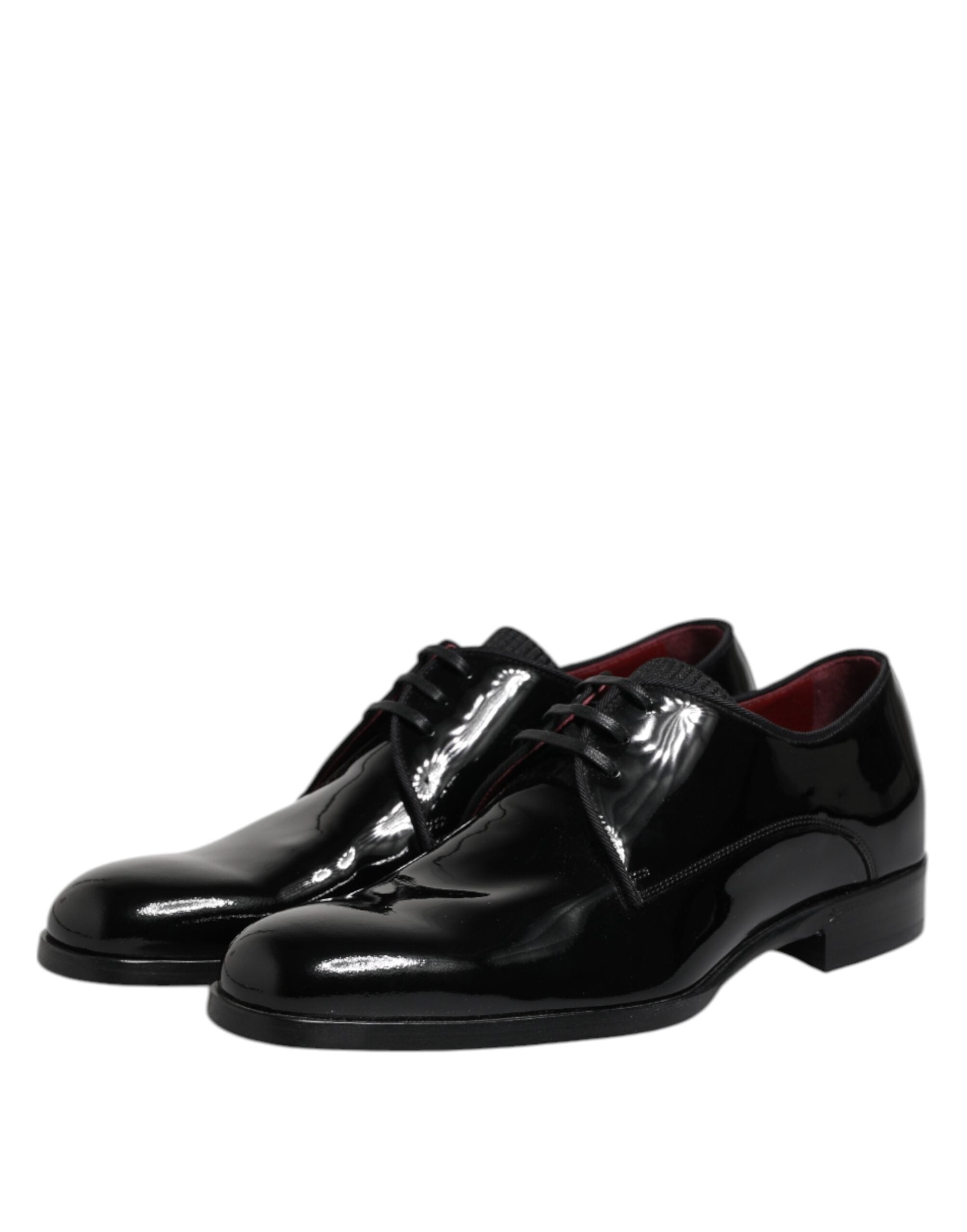Dolce & Gabbana Black Leather Lace Up Men Derby Formal Shoes Dolce & Gabbana