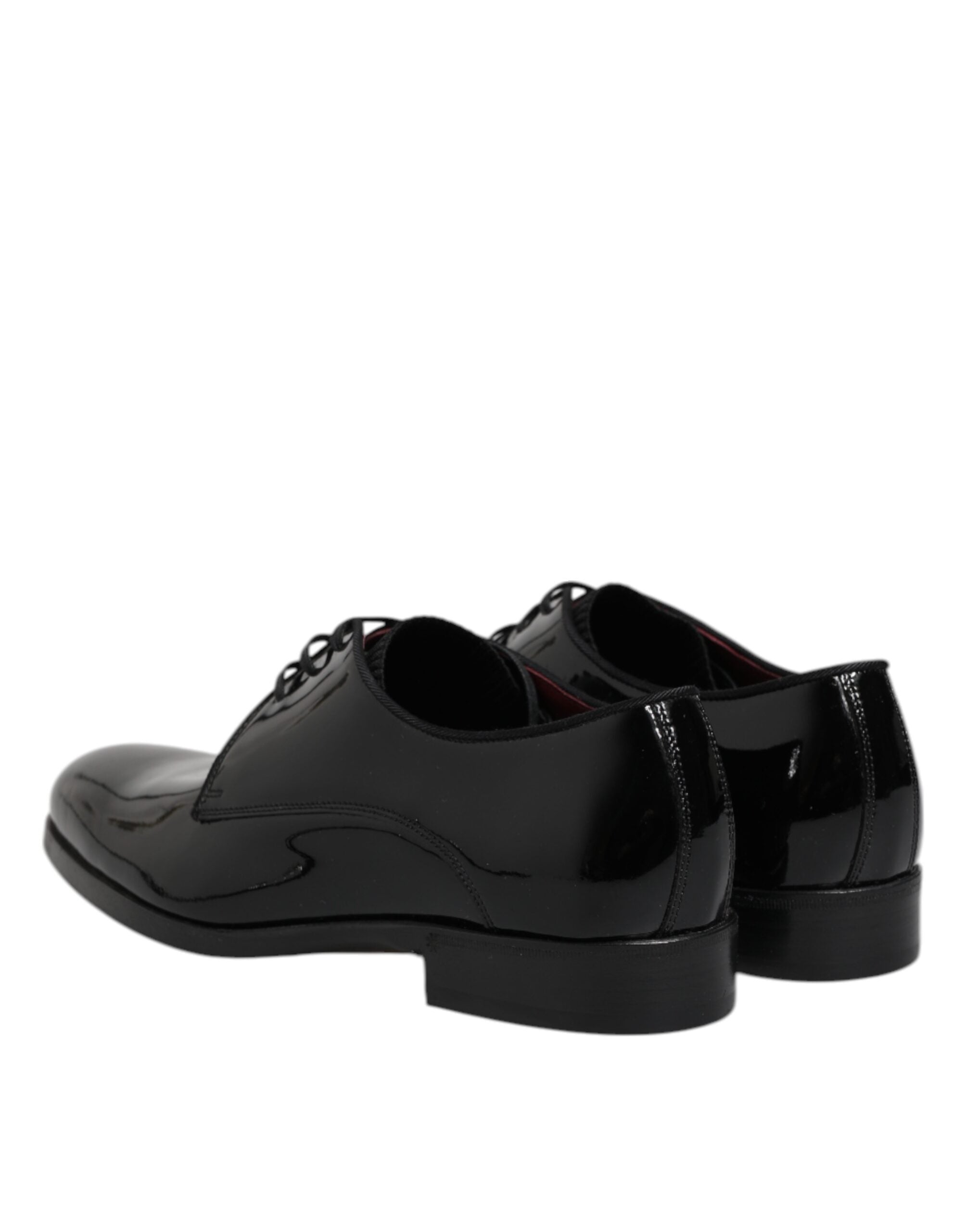 Dolce & Gabbana Black Leather Lace Up Men Derby Formal Shoes Dolce & Gabbana