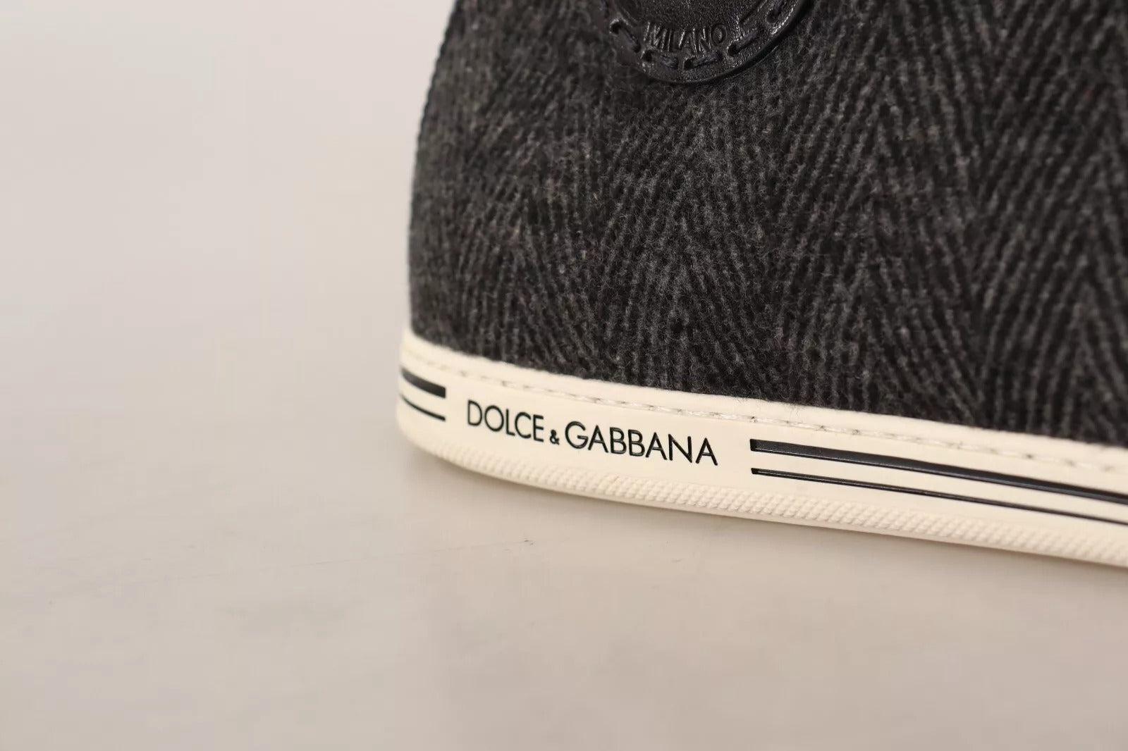 Dolce & Gabbana Gray Wool Cotton Casual High Top Sneakers Dolce & Gabbana