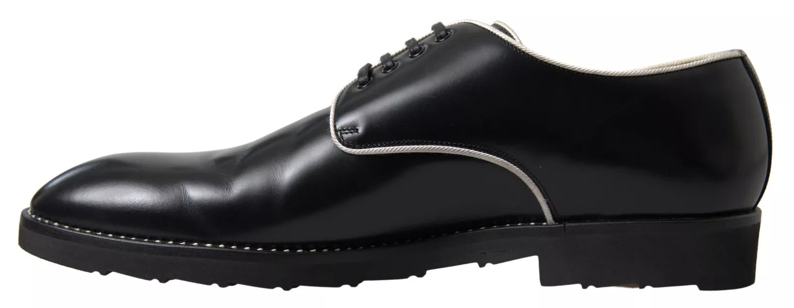 Dolce & Gabbana Black White Leather Formal Dress Shoes Dolce & Gabbana