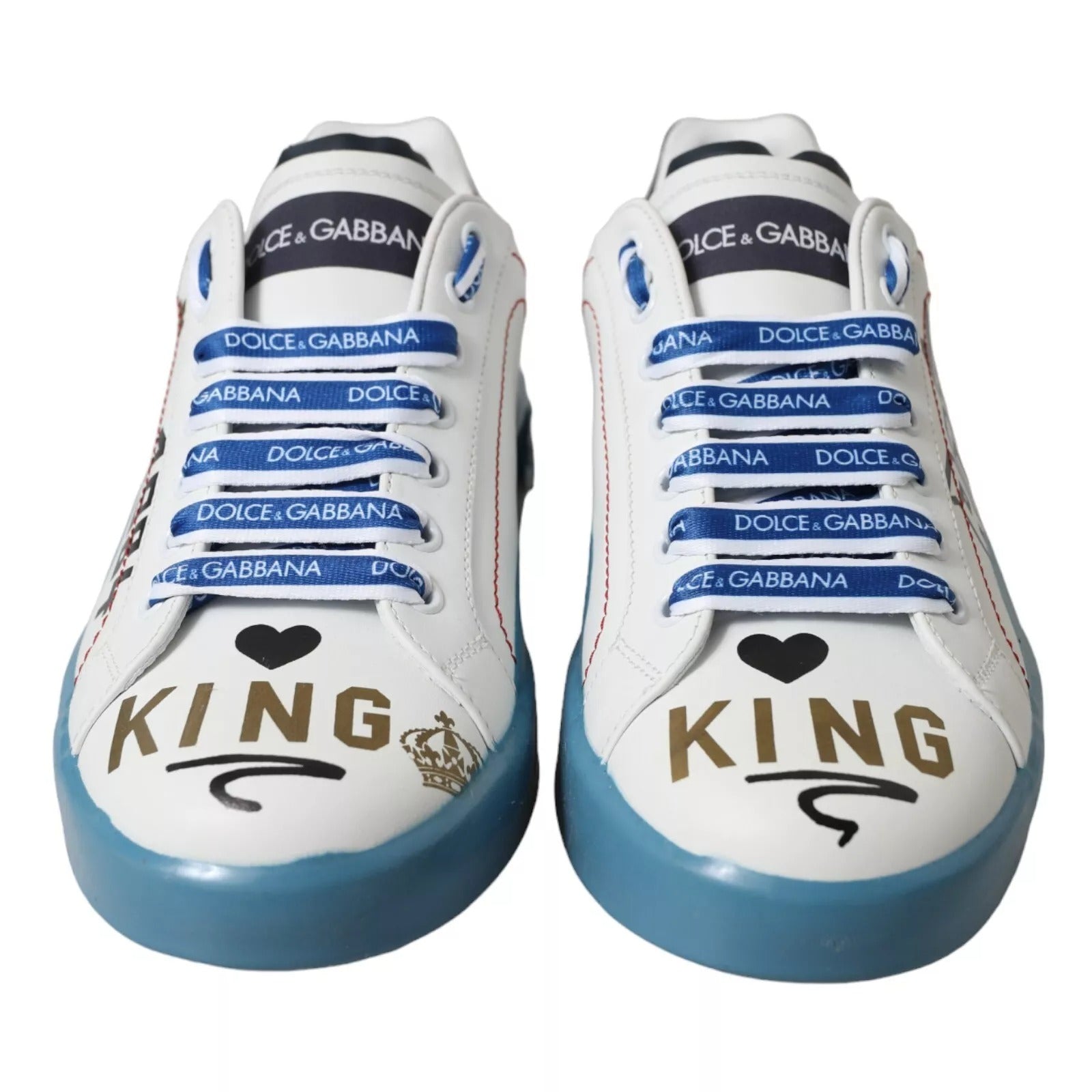 Dolce & Gabbana Blue White Printed Portofino Melt Sneakers Dolce & Gabbana