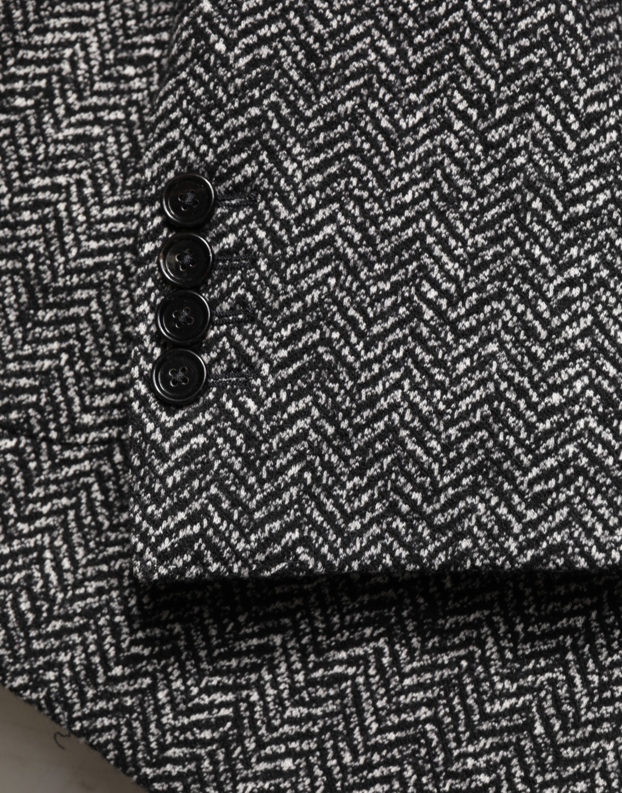Dolce & Gabbana Black White Double Breasted Men Suit Blazer Dolce & Gabbana