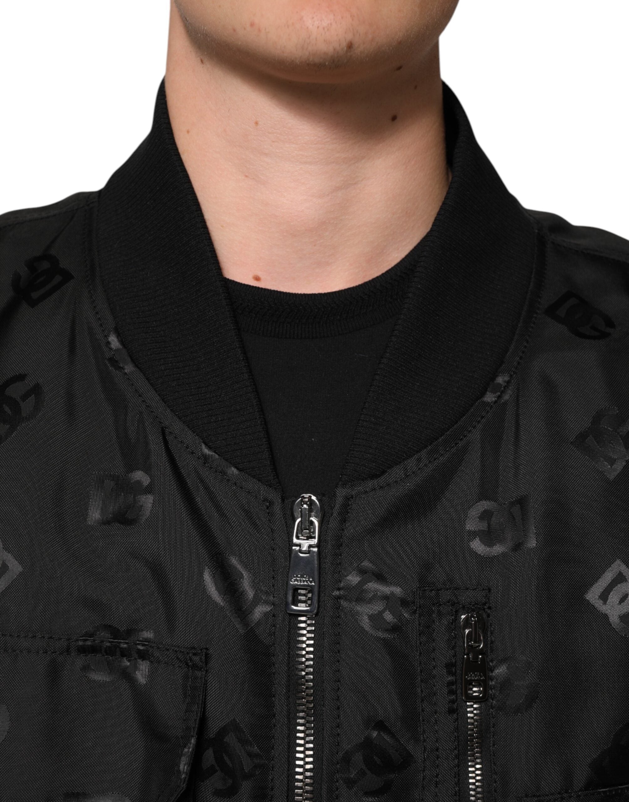Dolce & Gabbana Black Cargo Windbraker Logo Mania Jacket Dolce & Gabbana