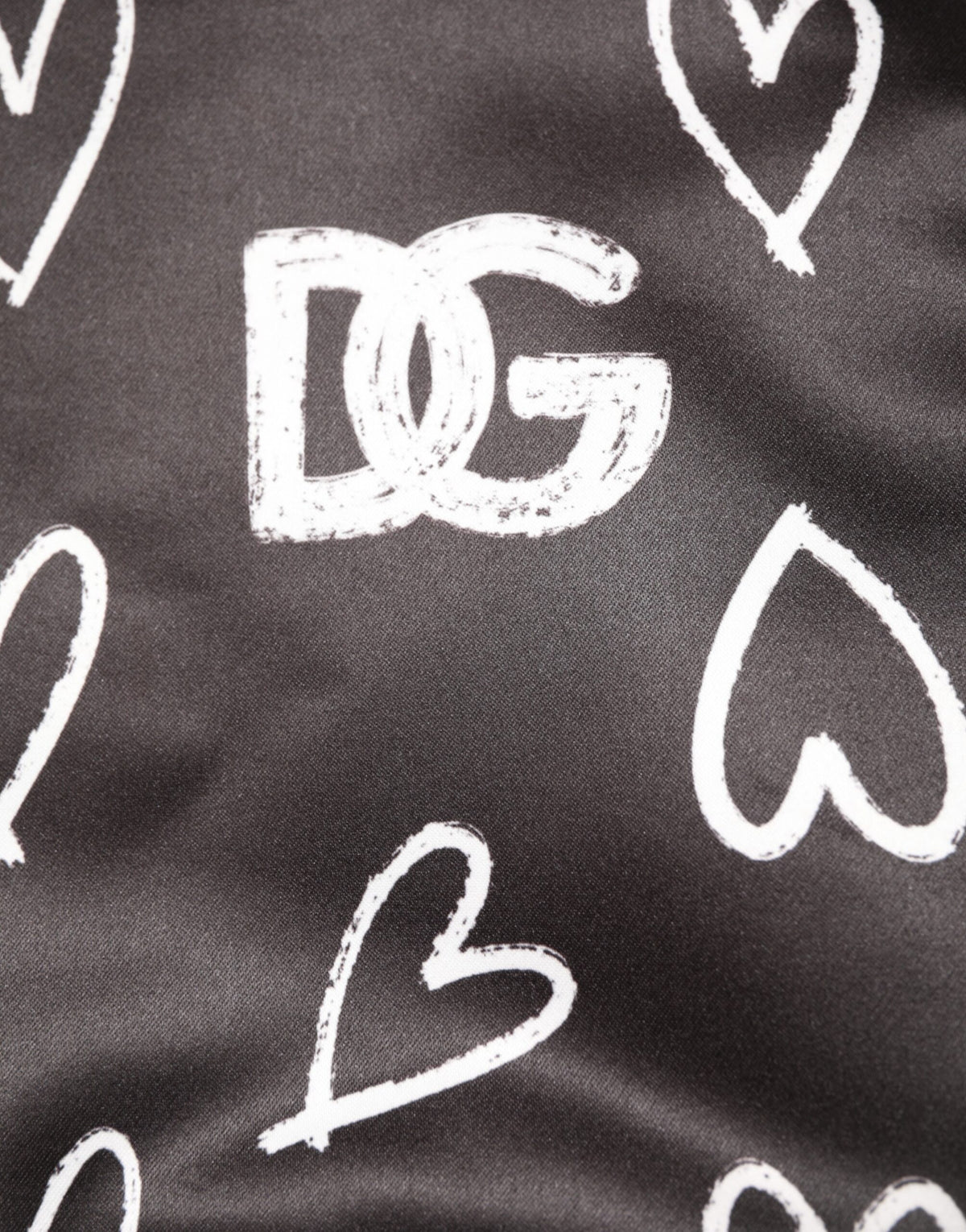Dolce & Gabbana Black Polyester Heart Print Bomber Jacket