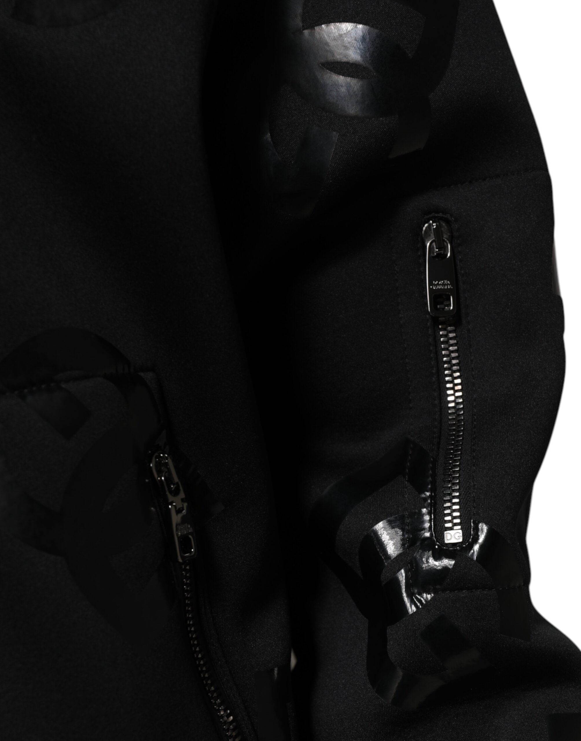 Dolce & Gabbana Black Wool Logo DG Mania Men Bomber Jacket Dolce & Gabbana