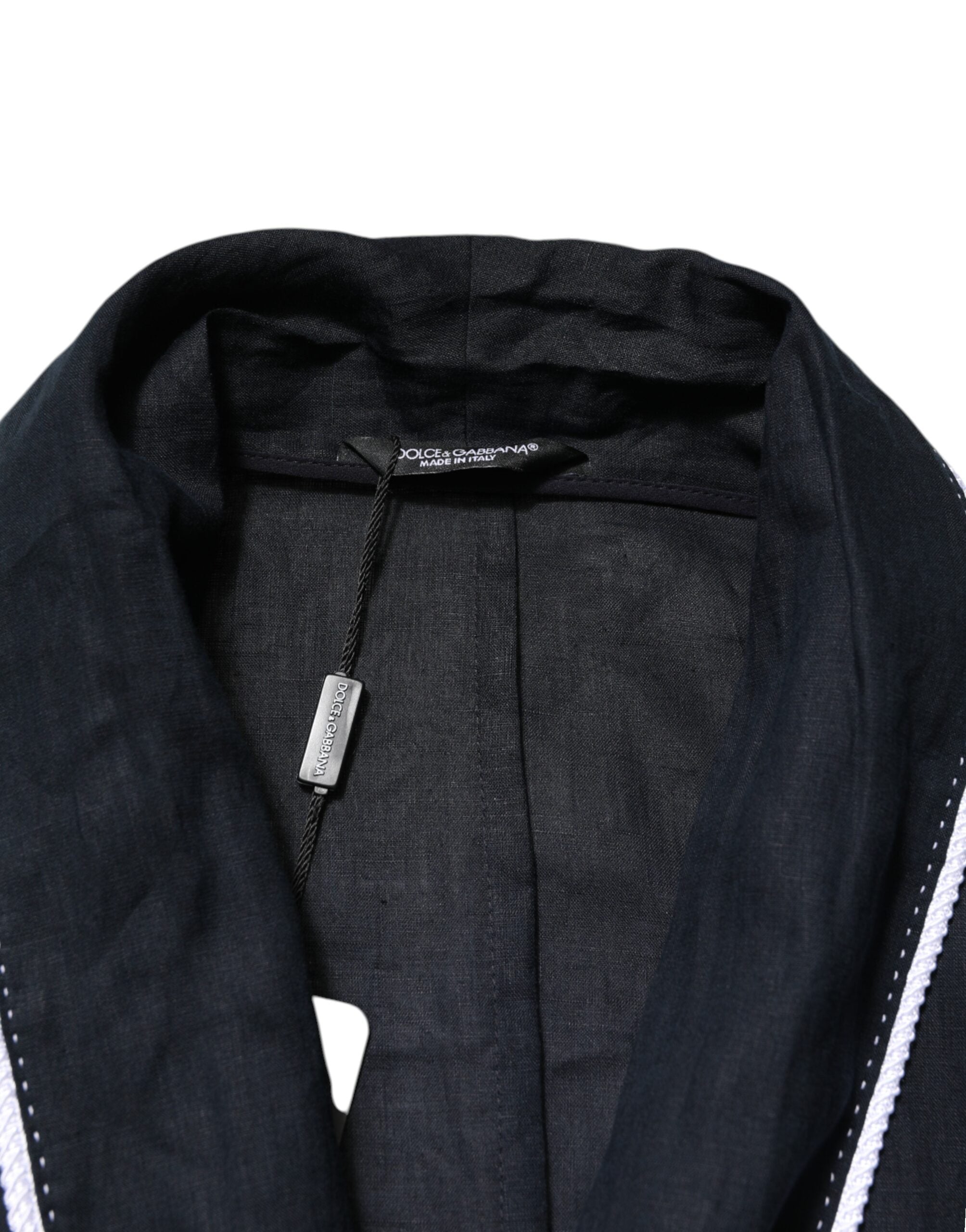 Dolce & Gabbana Dark Blue DG Embroidery Jacket Robe Blazer Dolce & Gabbana