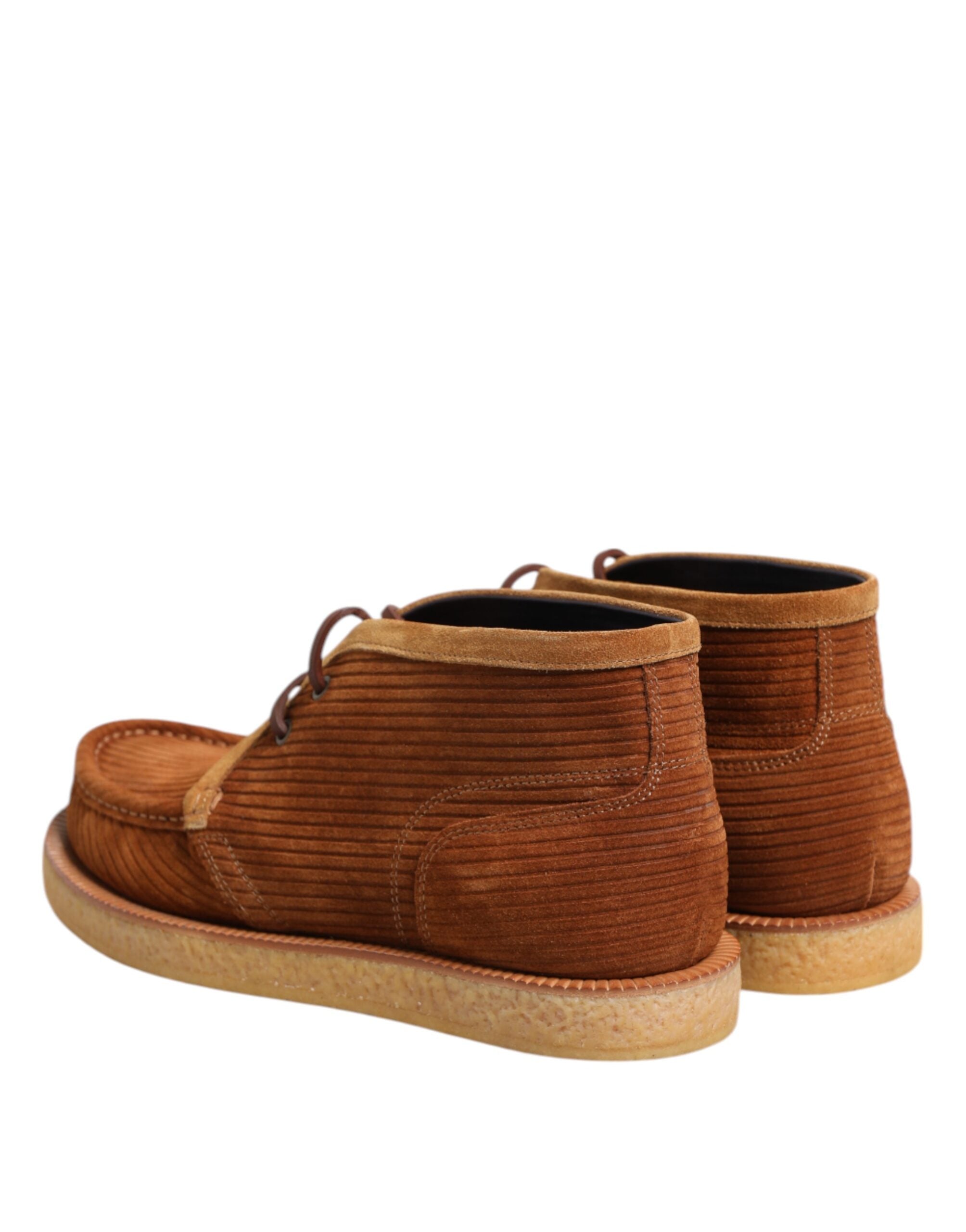 Dolce & Gabbana Brown Suede Nubuck Leather Desert Ankle Boots Shoes Dolce & Gabbana