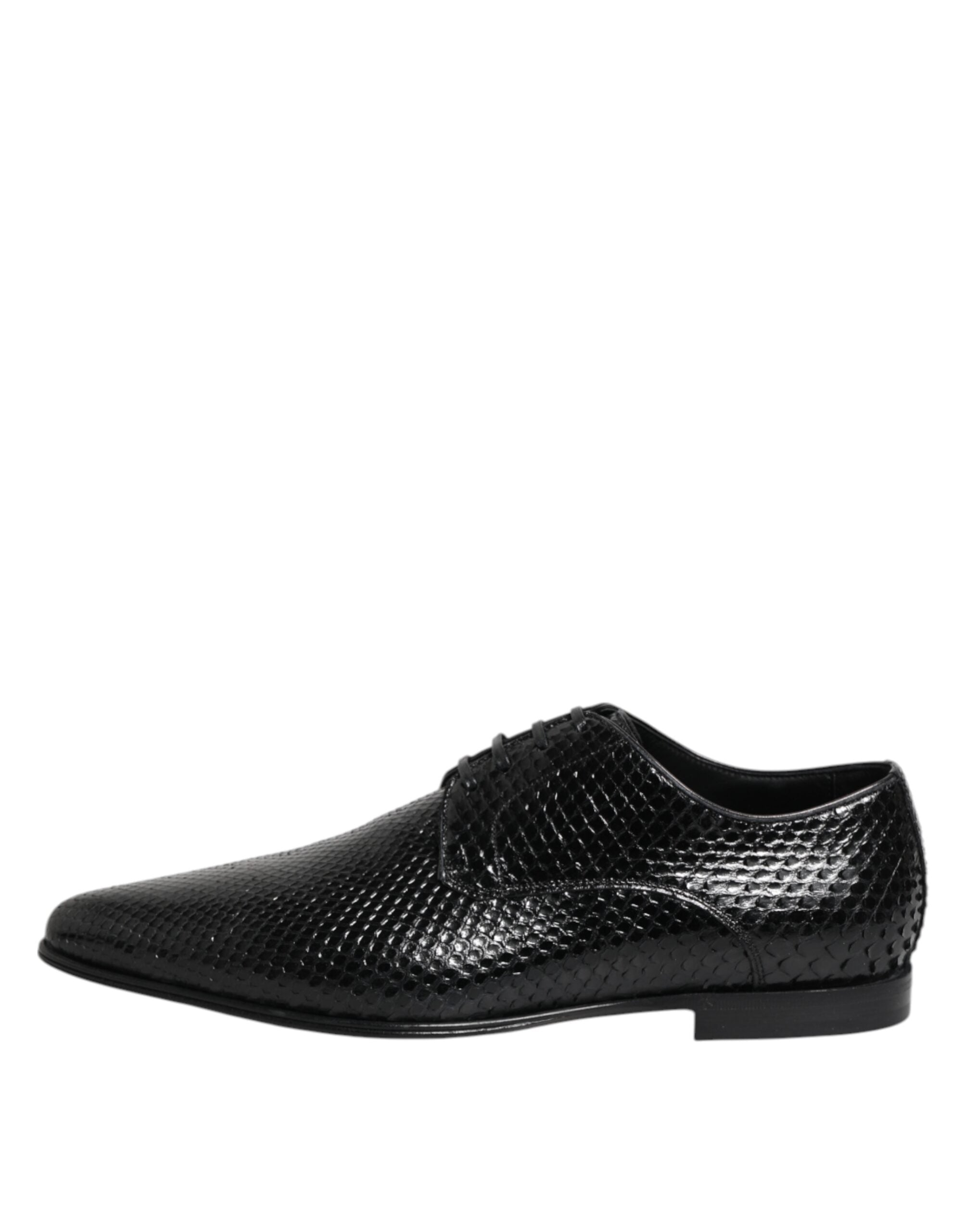 Dolce & Gabbana Black Exotic Leather Lace Up Derby Shoes Dolce & Gabbana