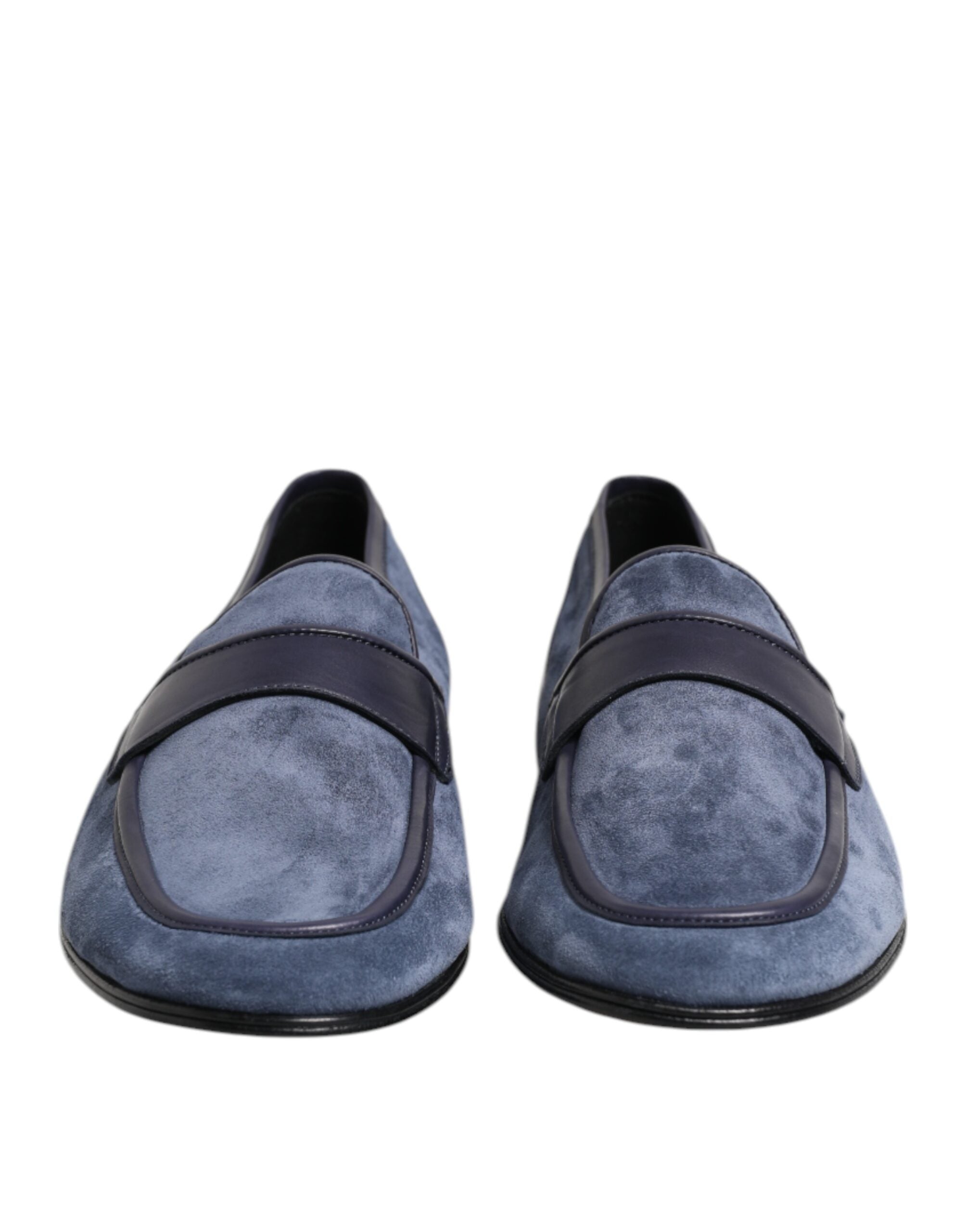 Dolce & Gabbana Blue Suede Leather Loafers Moccasin Shoes Dolce & Gabbana