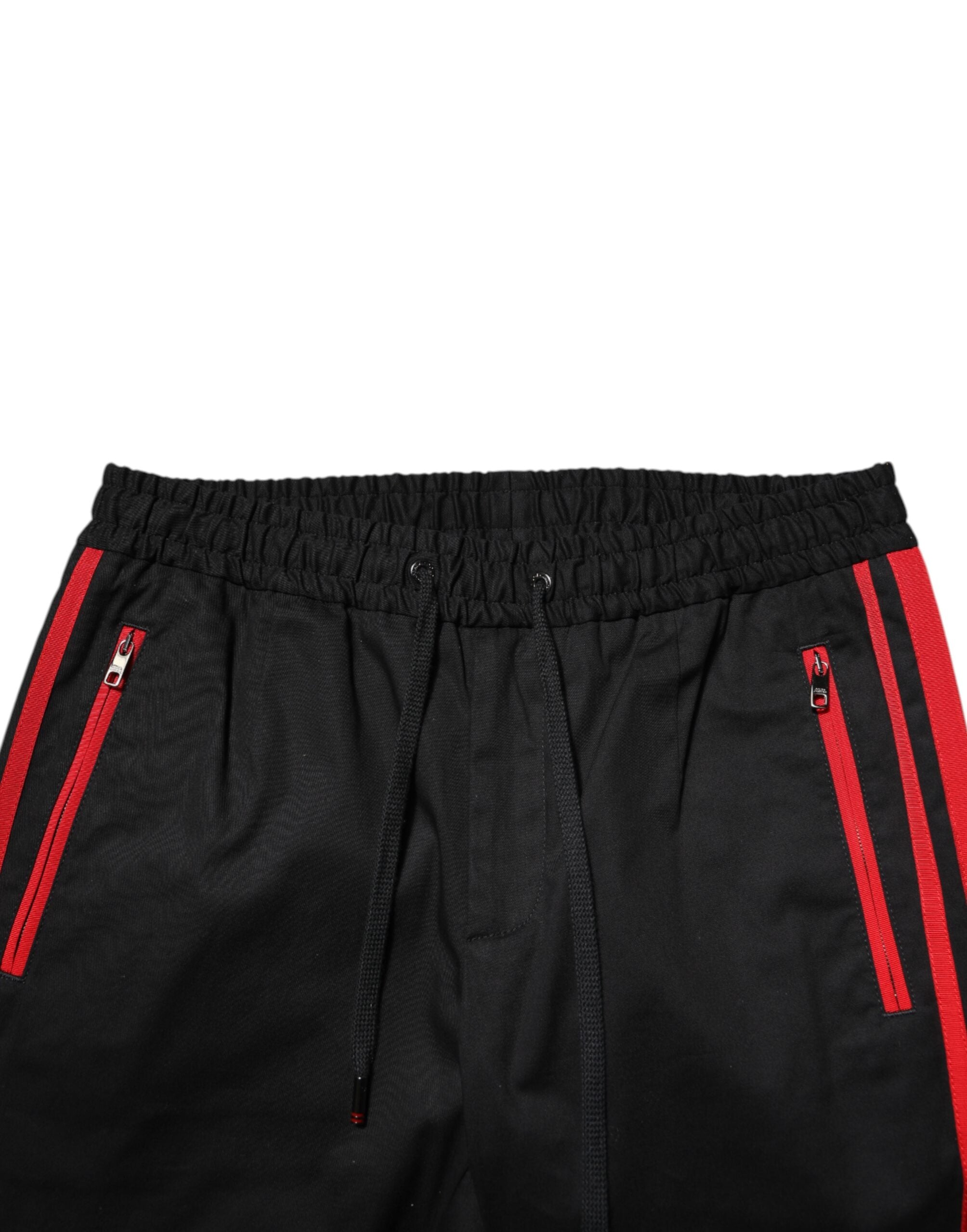Dolce & Gabbana Red Stripe Cotton Logo Jogger Sweatpants Pants Dolce & Gabbana
