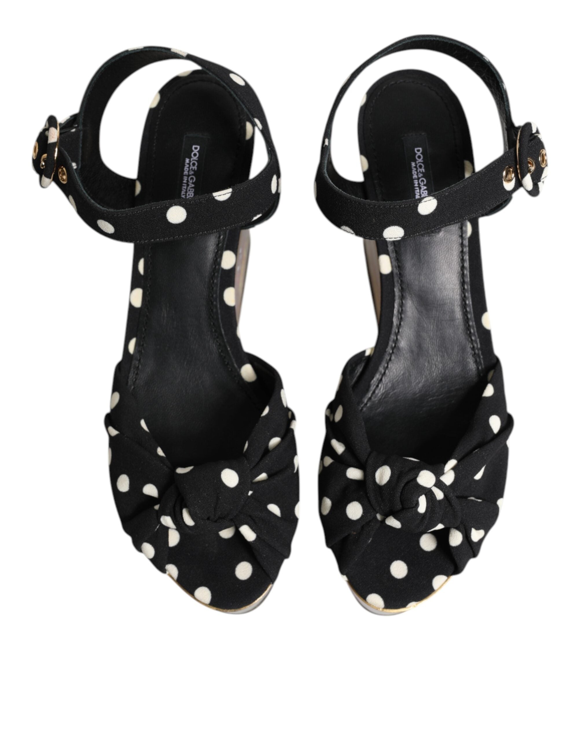Dolce & Gabbana Multicolor Fish Polka Dot Wedge Sandals Shoes Dolce & Gabbana
