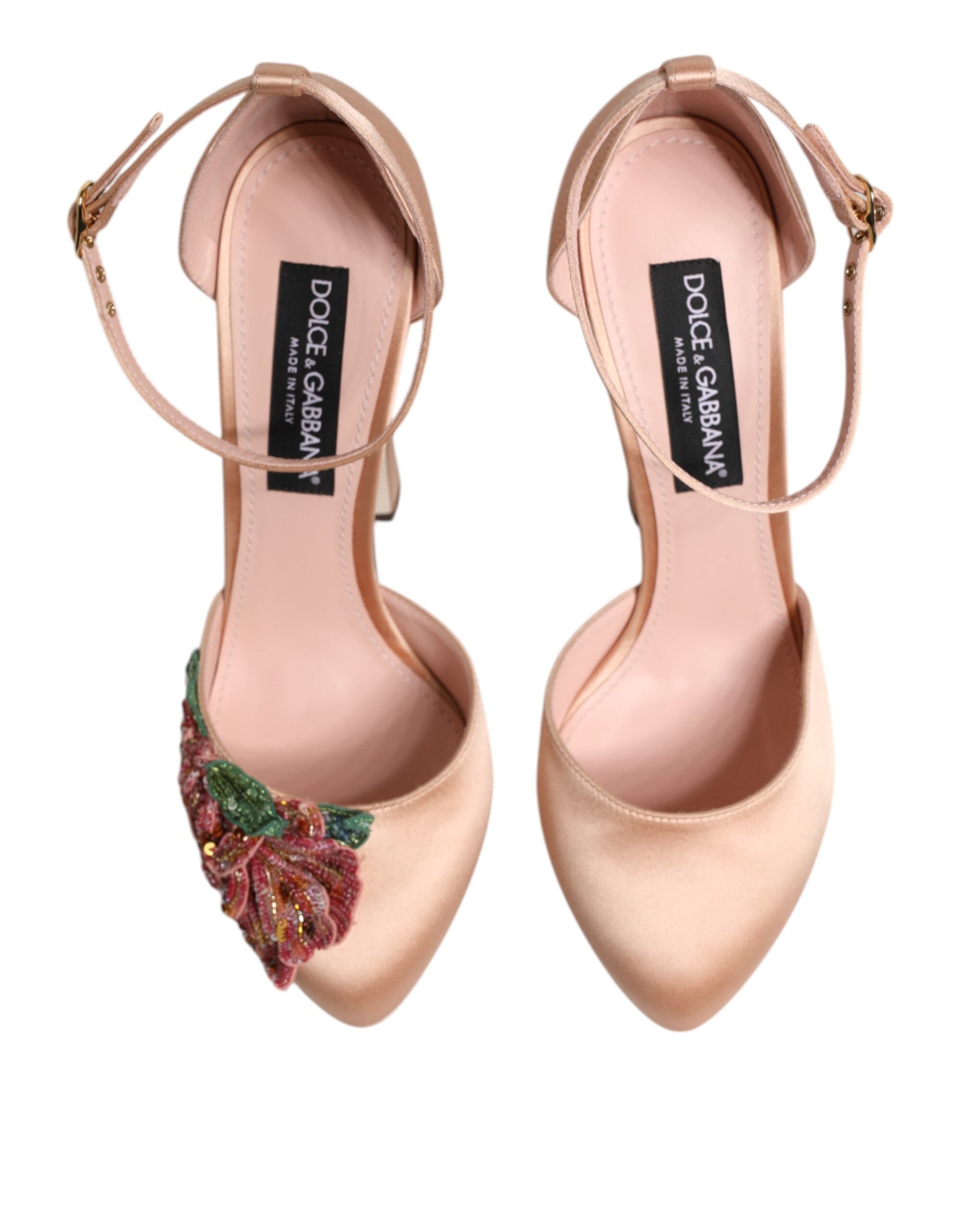 Dolce & Gabbana Pink Block Heels Ankle Strap Sandals Shoes Dolce & Gabbana