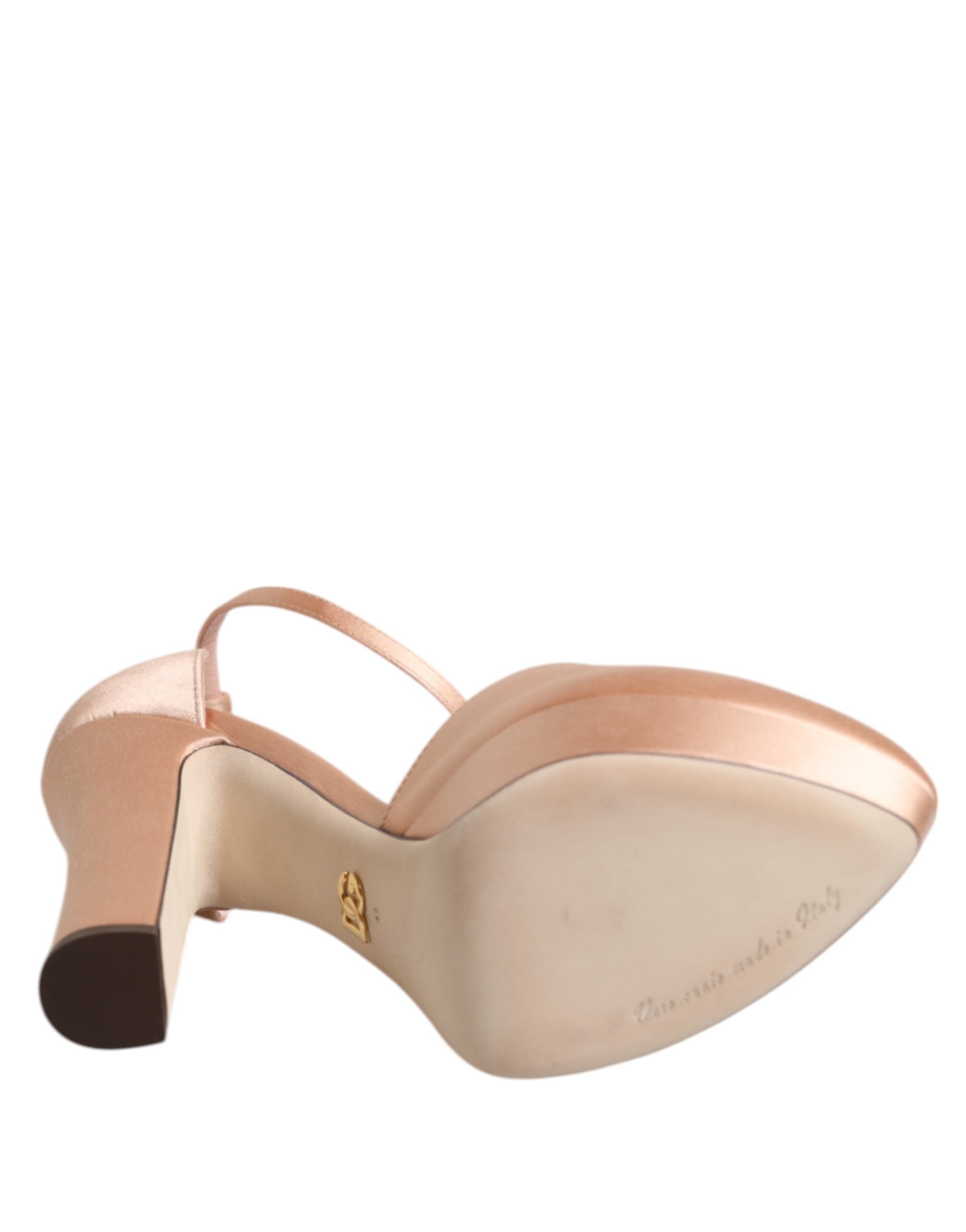 Dolce & Gabbana Pink Block Heels Ankle Strap Sandals Shoes Dolce & Gabbana