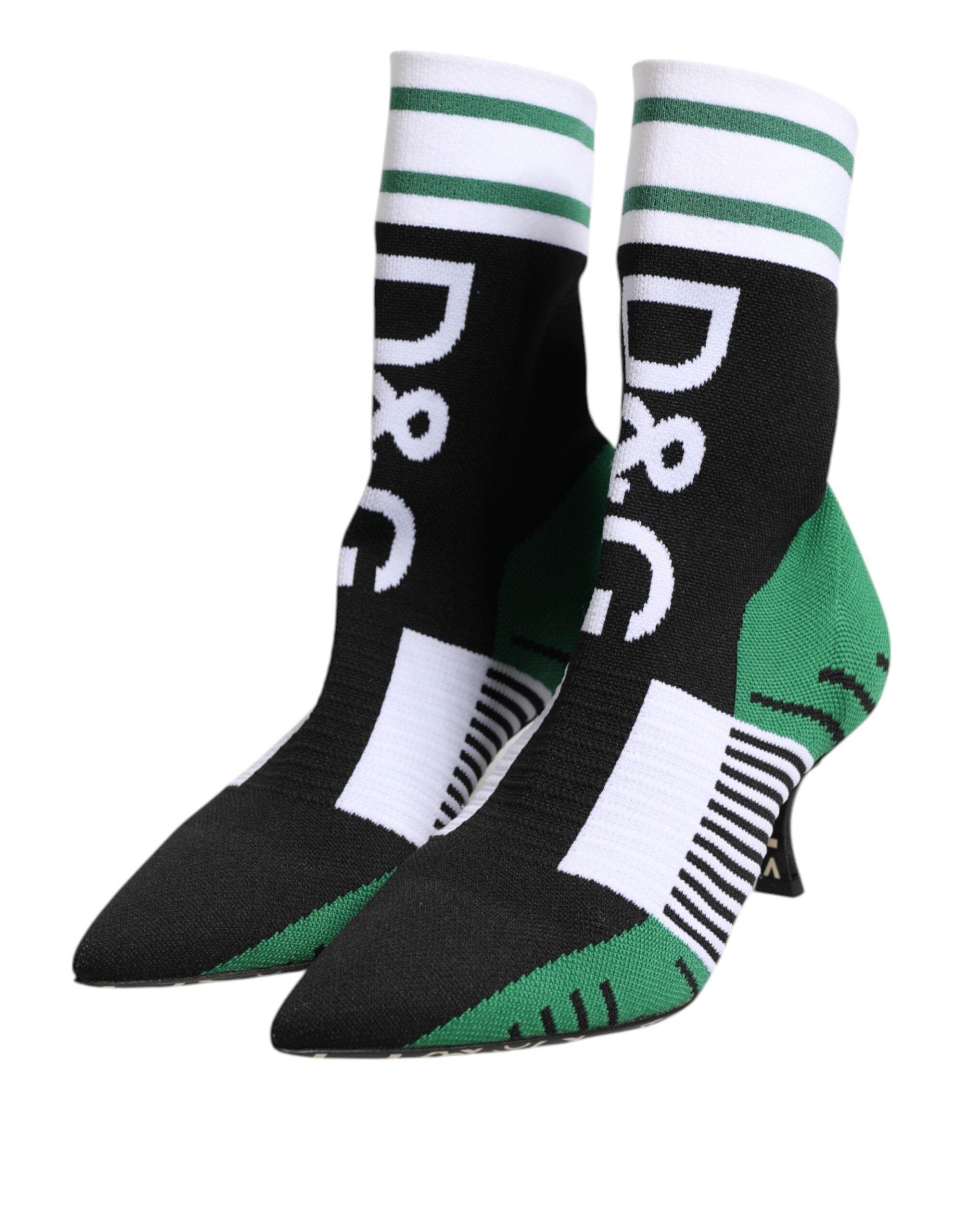 Dolce & Gabbana Green Stretch Sock Style Ankle Boots Shoes Dolce & Gabbana