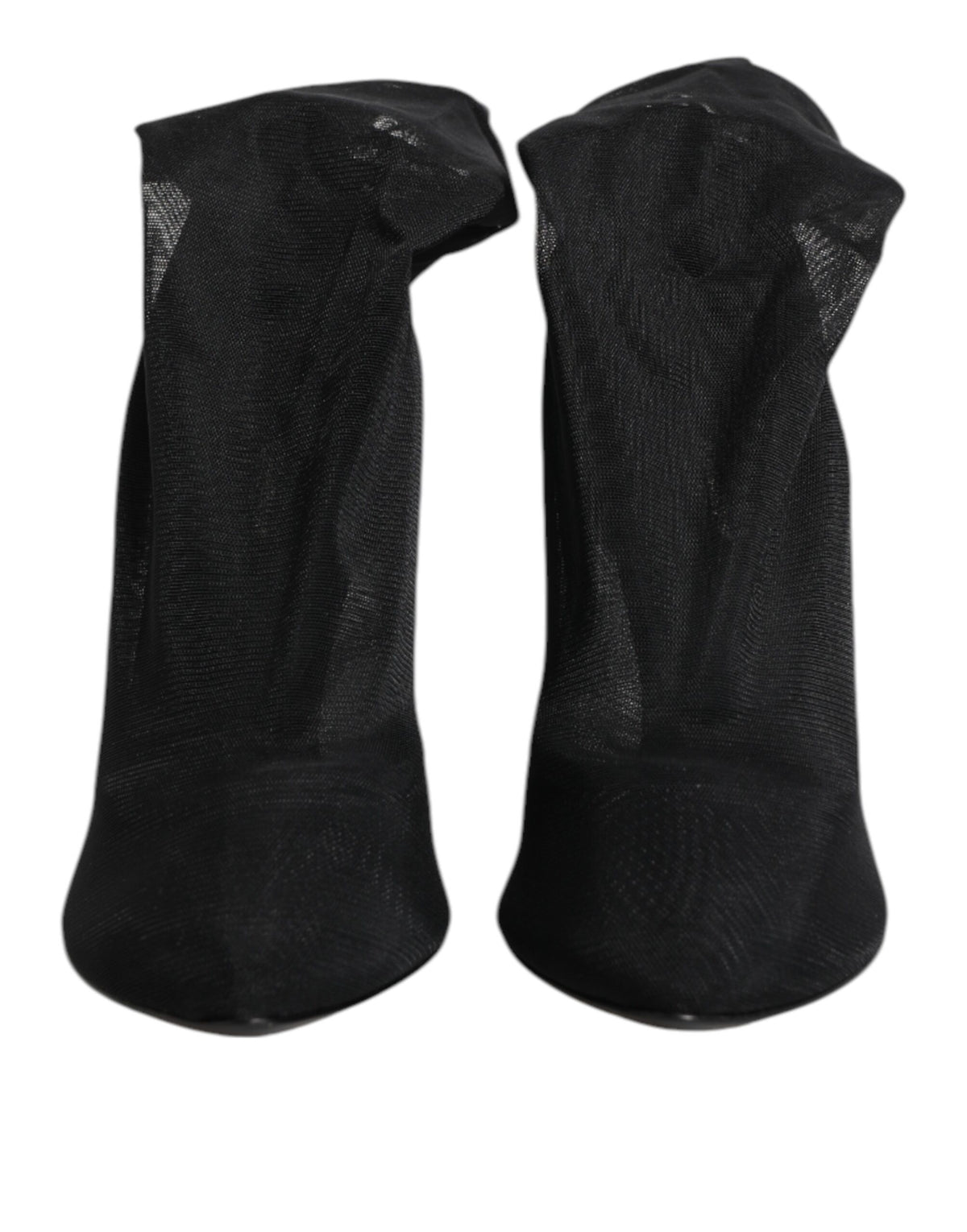 Dolce & Gabbana Black Silk Stretch Mesh Sock Boots Shoes
