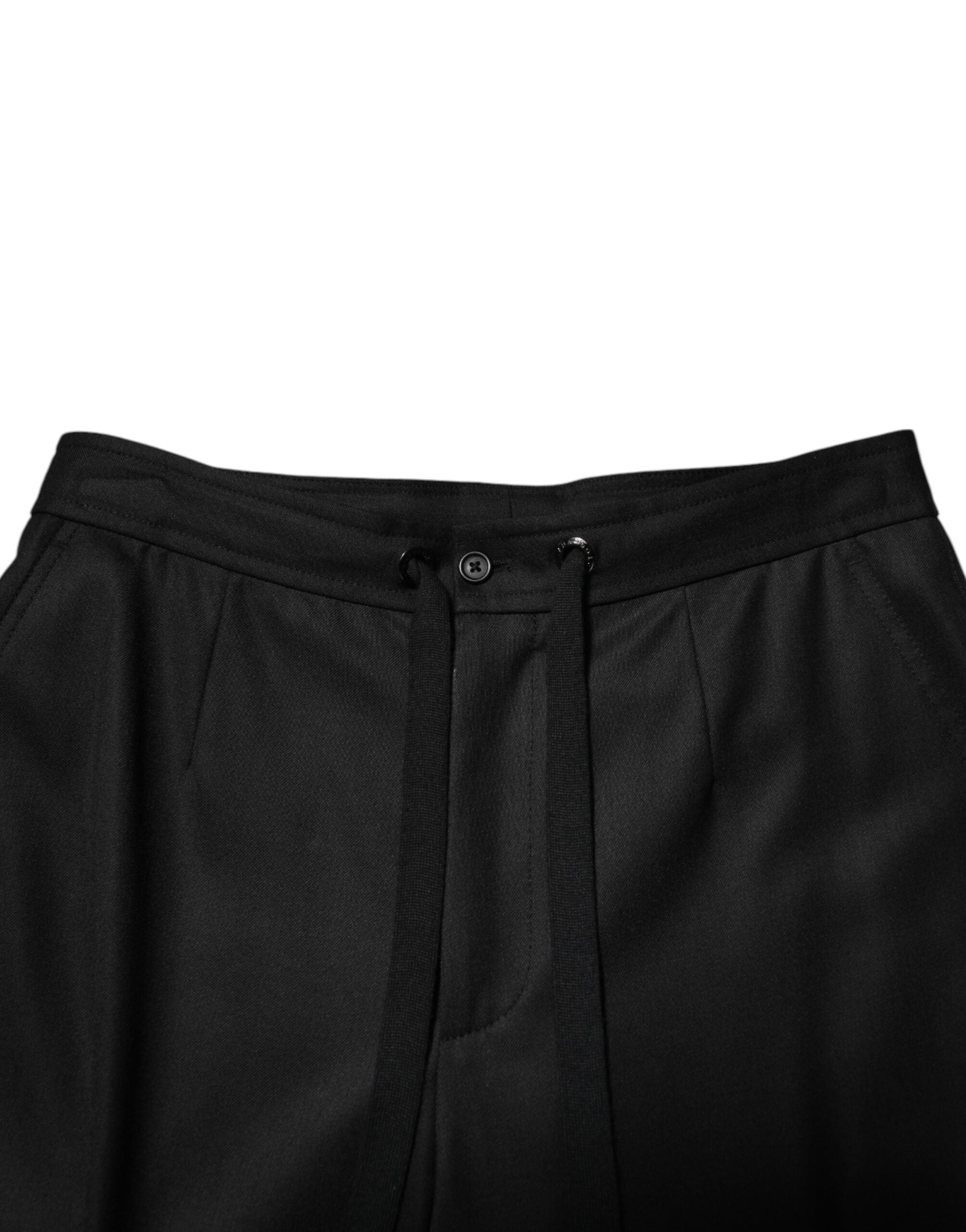 Dolce & Gabbana Solid Black Cargo Jogger Men Sweatpants Pants Dolce & Gabbana