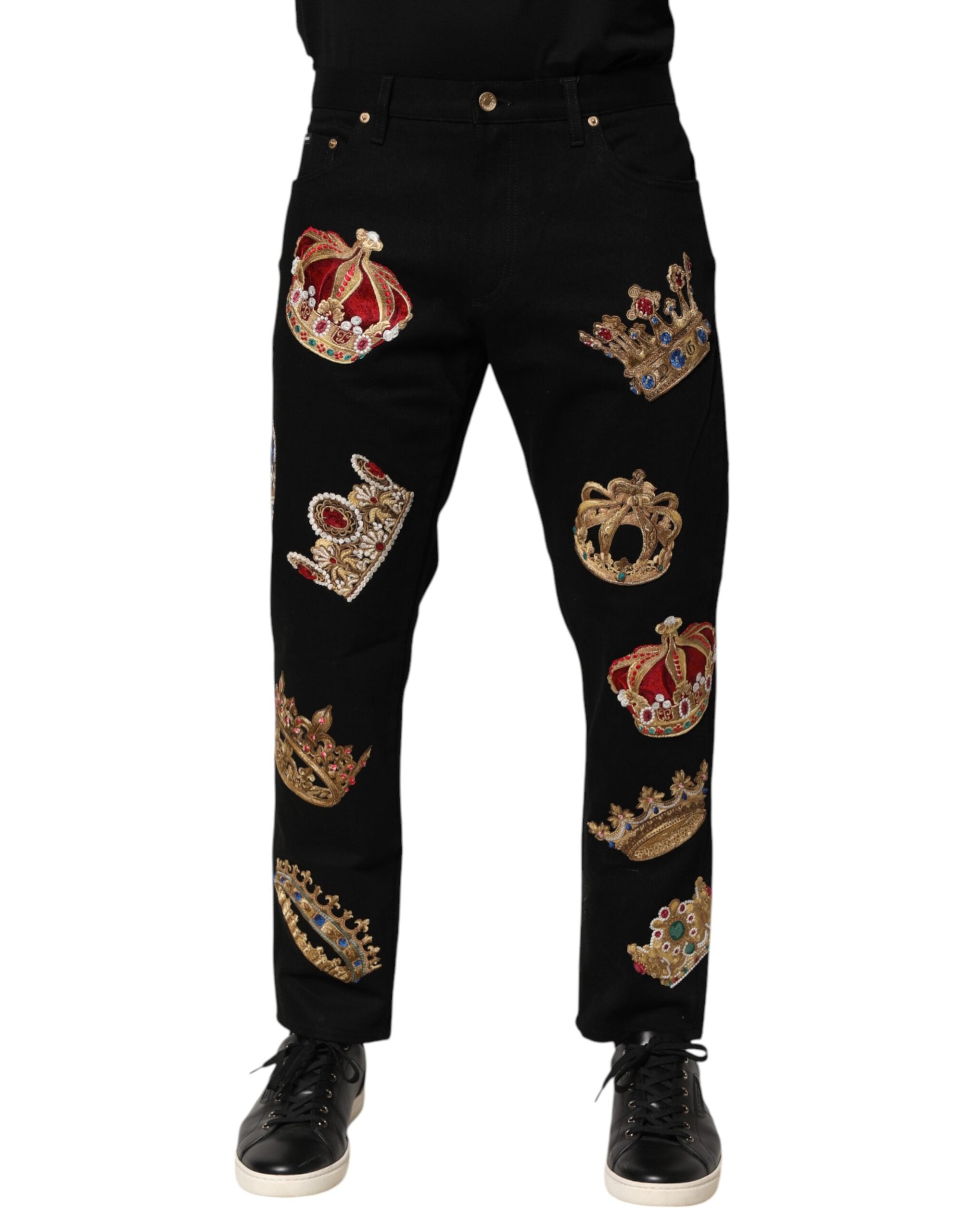 Dolce & Gabbana Black Baroque Royal Men Dress Trouser Pants Dolce & Gabbana