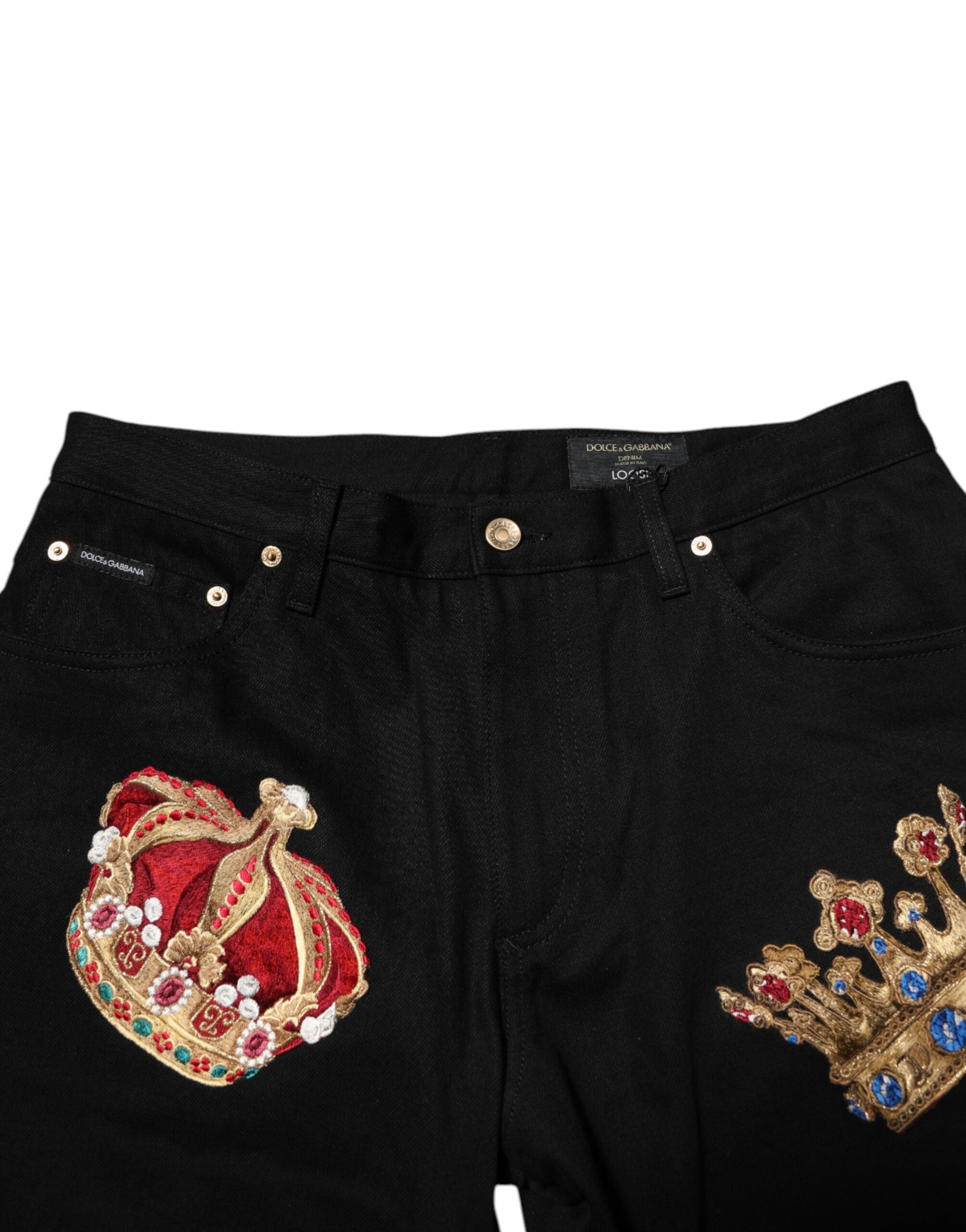 Dolce & Gabbana Black Baroque Royal Men Dress Trouser Pants Dolce & Gabbana
