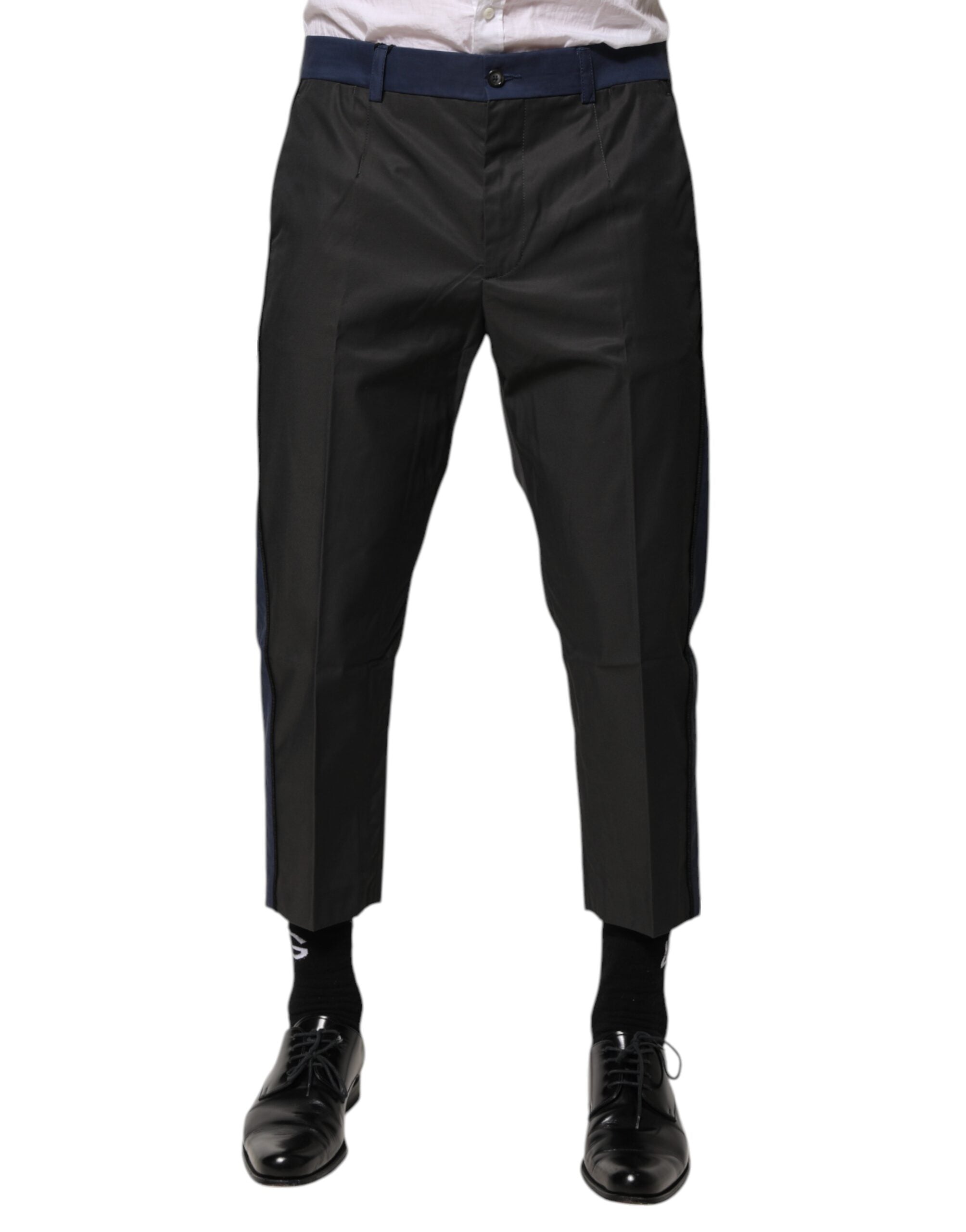 Dolce & Gabbana Gray Blue Cotton 3/4 Chinos Crop Trouser Pants Dolce & Gabbana