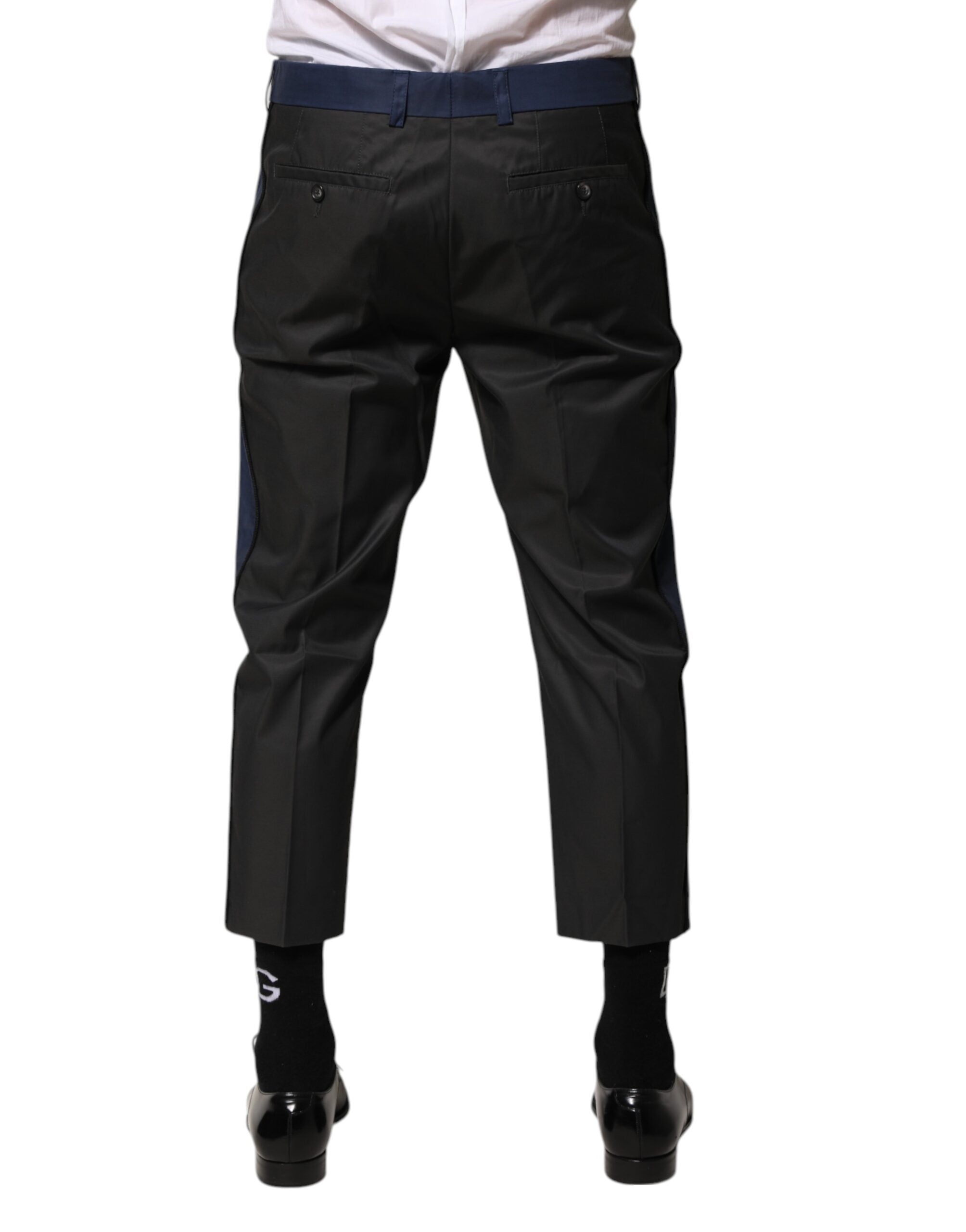 Dolce & Gabbana Gray Blue Cotton 3/4 Chinos Crop Trouser Pants Dolce & Gabbana