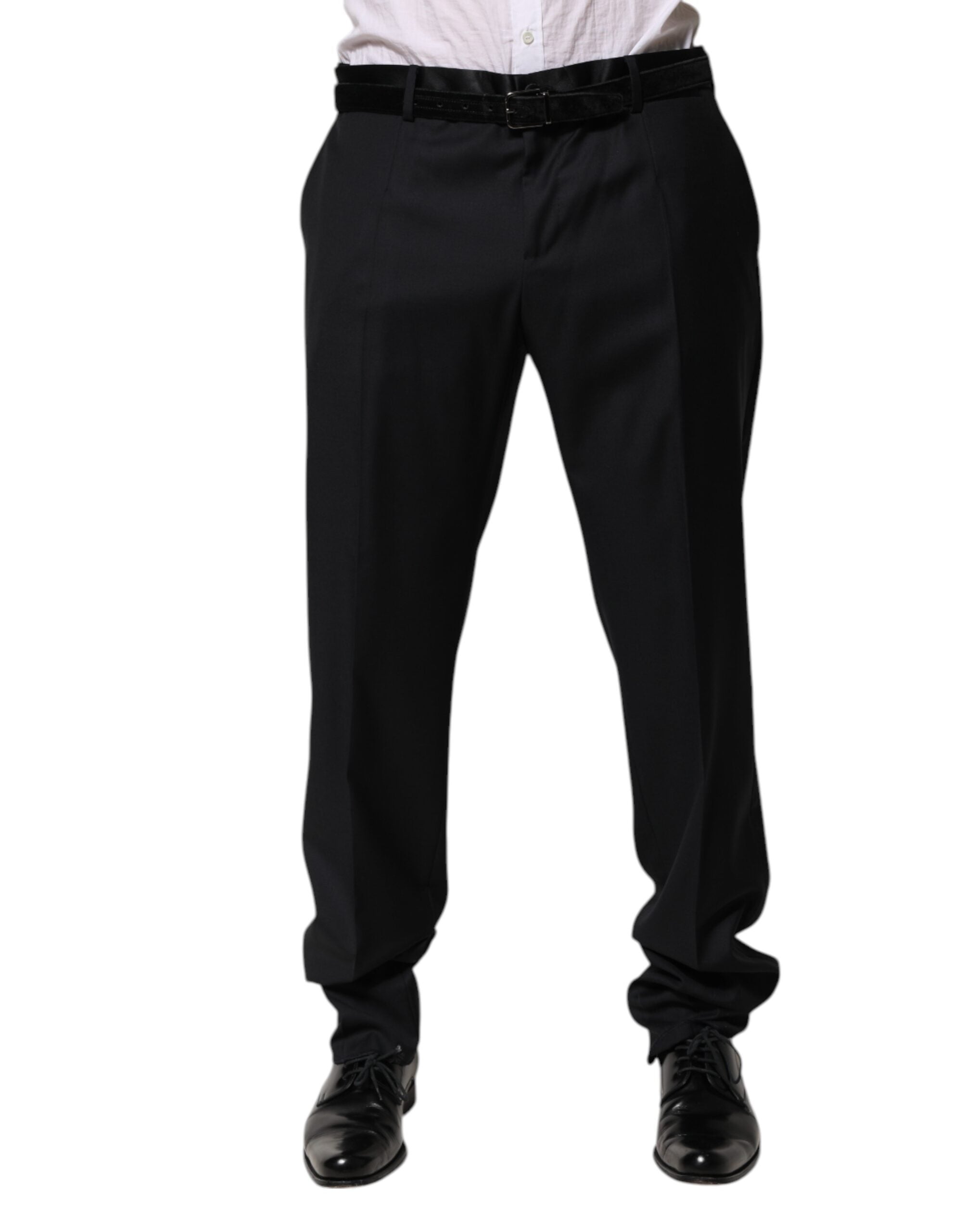 Dolce & Gabbana Black Wool Men Formal Dress Trouser Pants Dolce & Gabbana