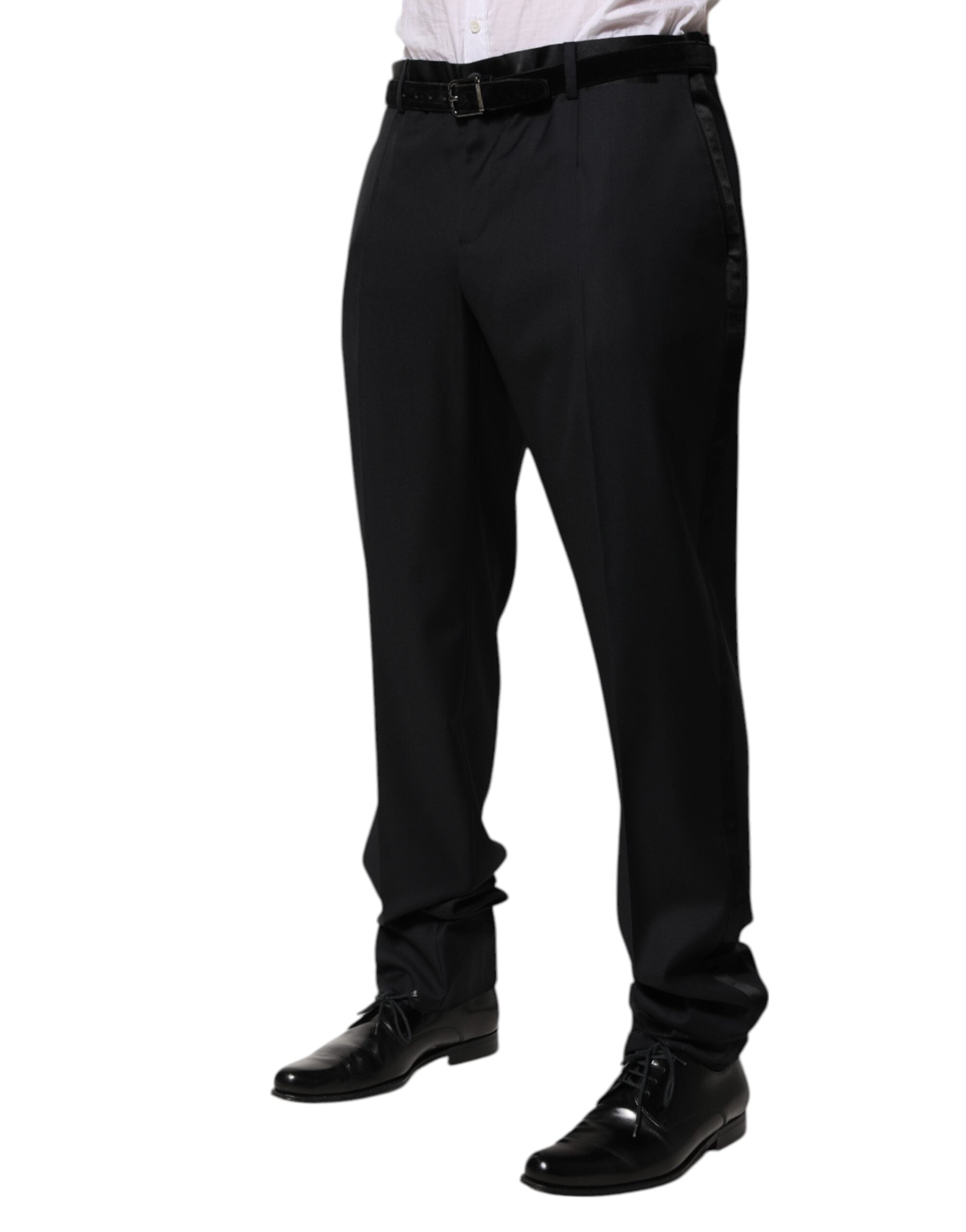 Dolce & Gabbana Black Wool Men Formal Dress Trouser Pants Dolce & Gabbana