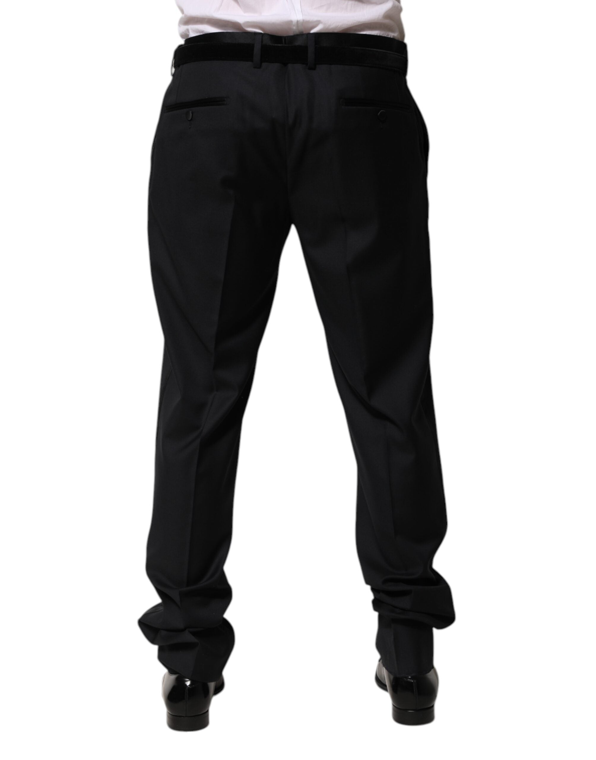 Dolce & Gabbana Black Wool Men Formal Dress Trouser Pants Dolce & Gabbana