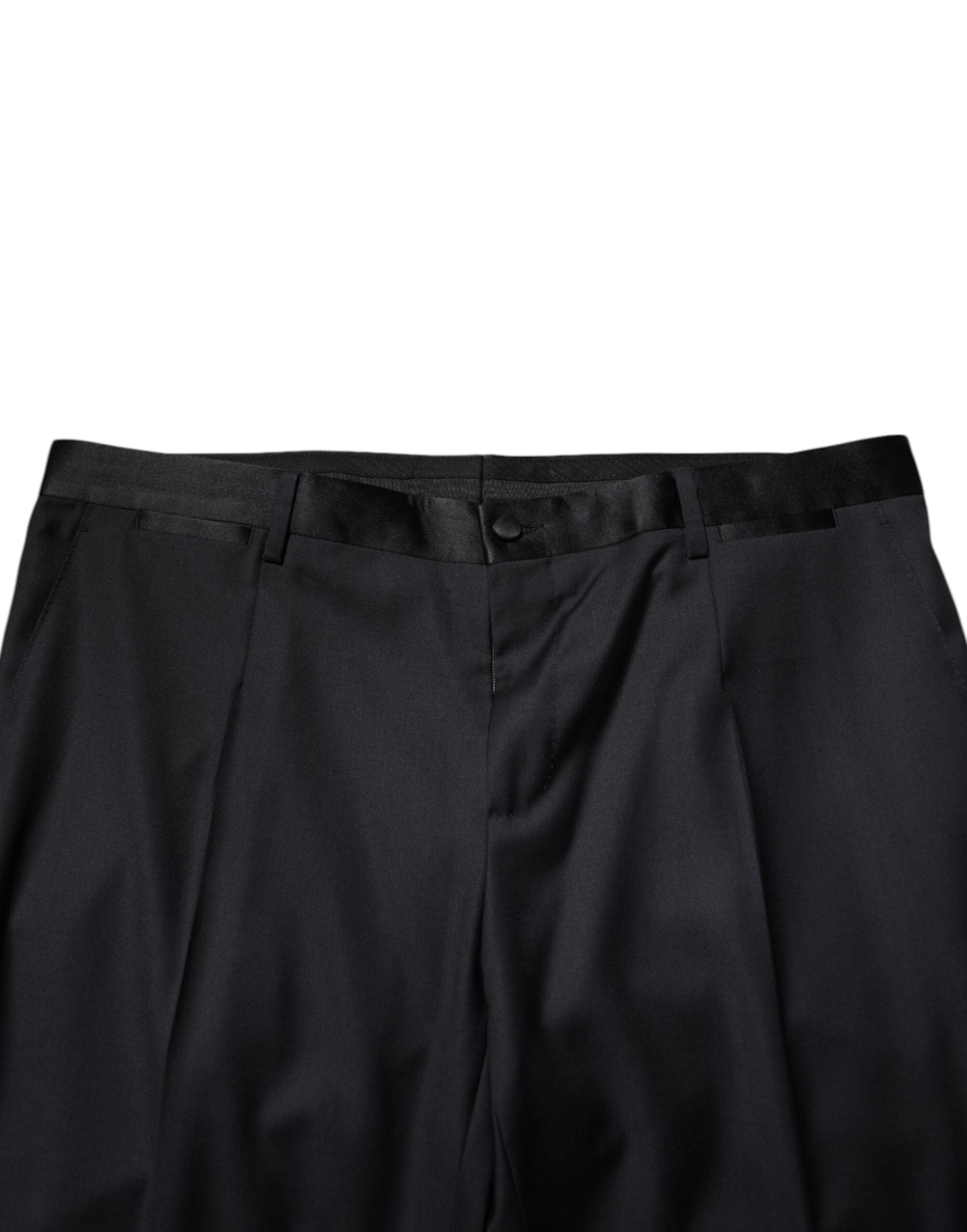 Dolce & Gabbana Black Wool Men Formal Dress Trouser Pants Dolce & Gabbana