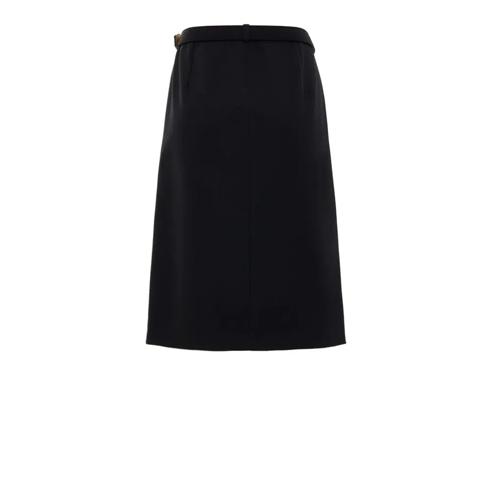 Gucci Black Wool Midi Skirt Gucci
