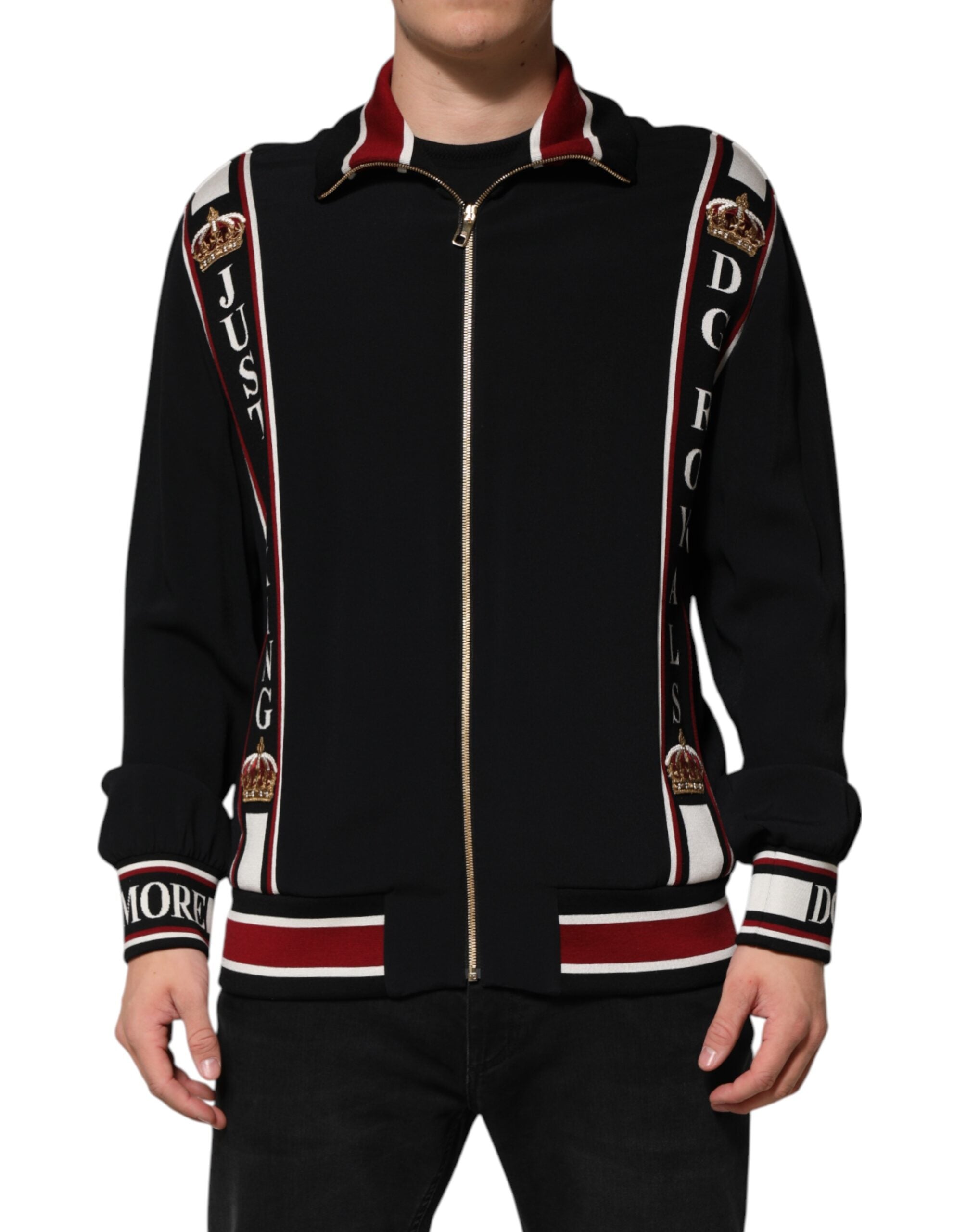 Dolce & Gabbana Black DG King Full Zip Sweatshirt  Sweater Dolce & Gabbana