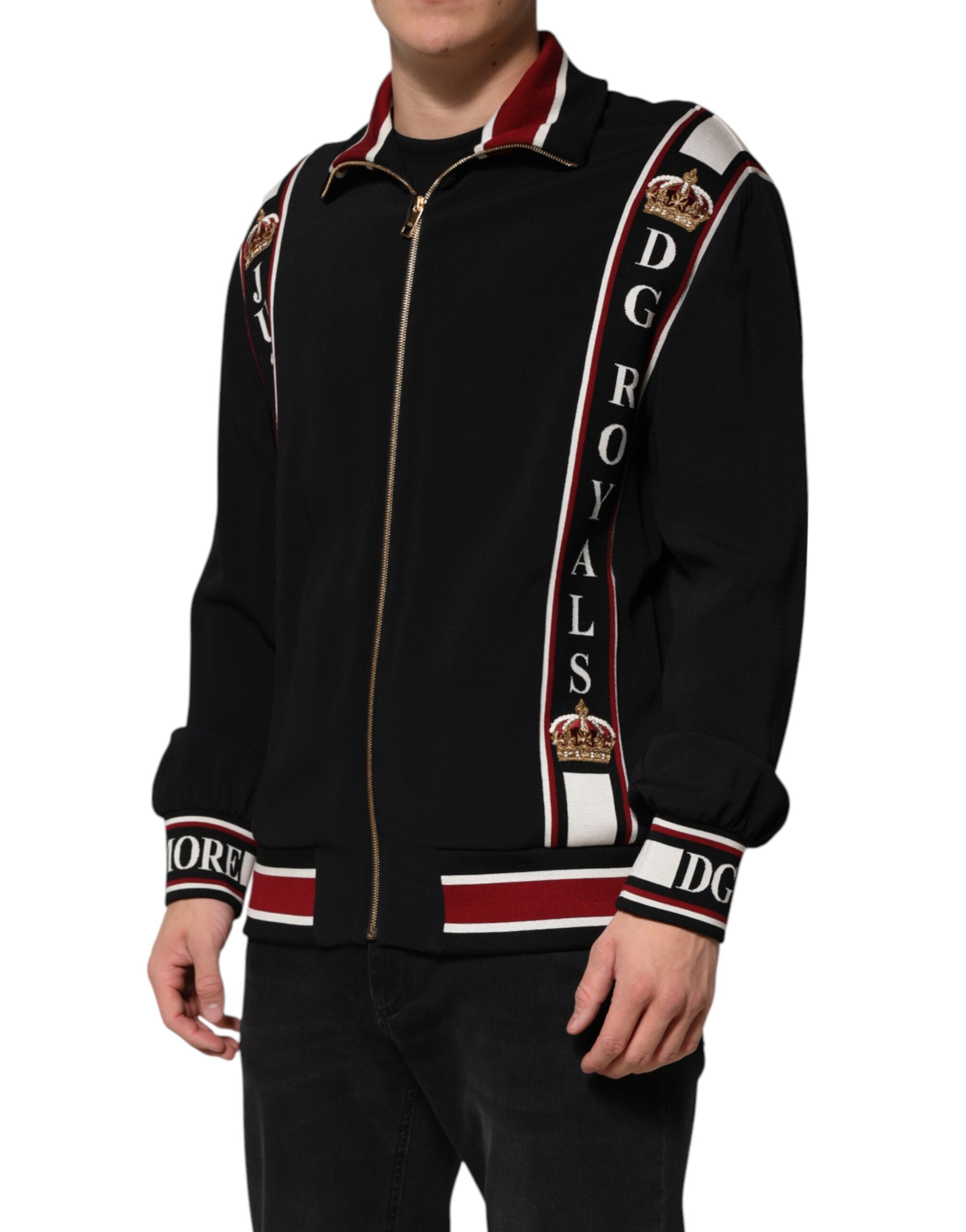 Dolce & Gabbana Black DG King Full Zip Sweatshirt  Sweater Dolce & Gabbana