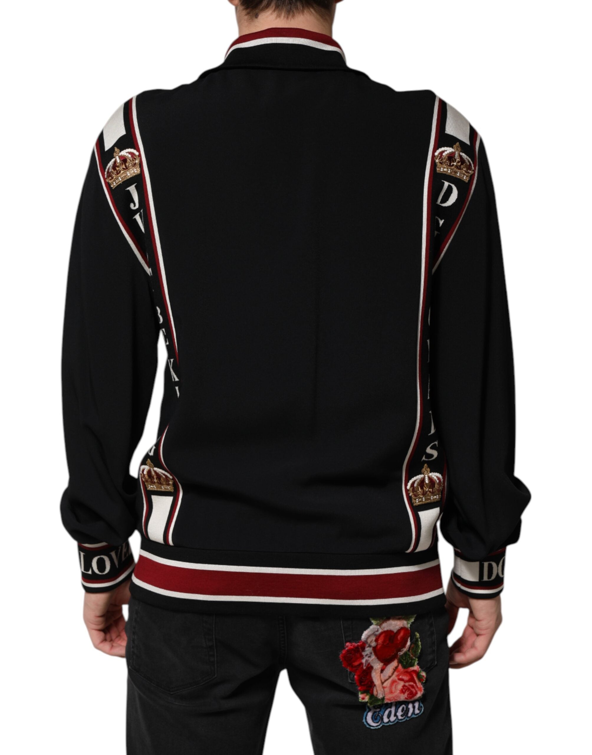 Dolce & Gabbana Black DG King Full Zip Sweatshirt  Sweater Dolce & Gabbana
