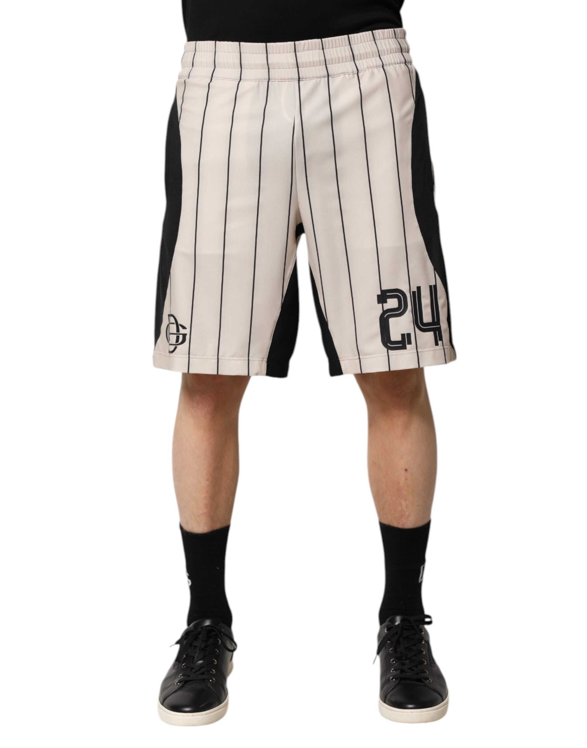 Dolce & Gabbana Off White Polyester DG Logo Sweatshorts Shorts Dolce & Gabbana