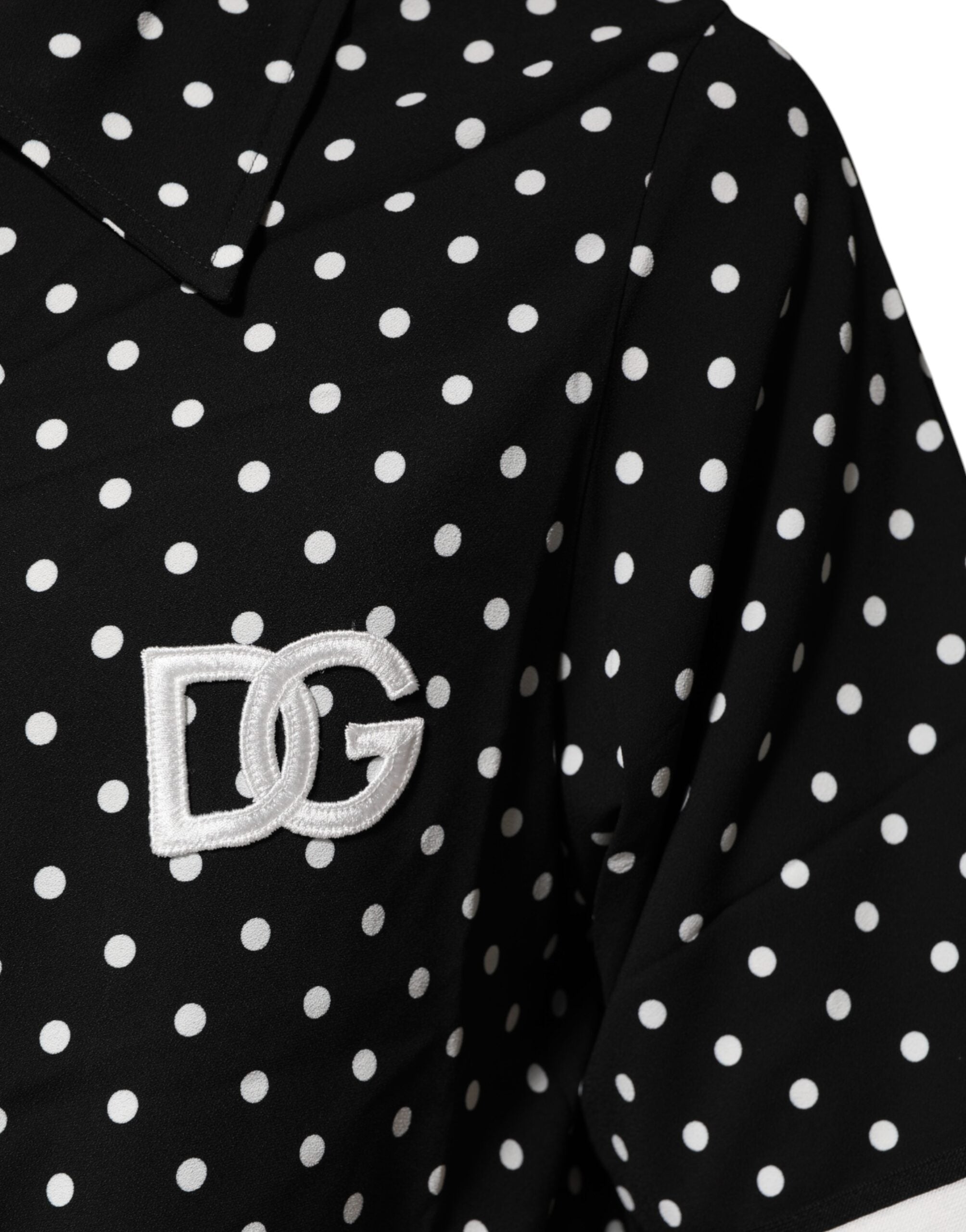 Dolce & Gabbana Black Polka Dot Short Sleeves Collared Polo T-shirt Dolce & Gabbana