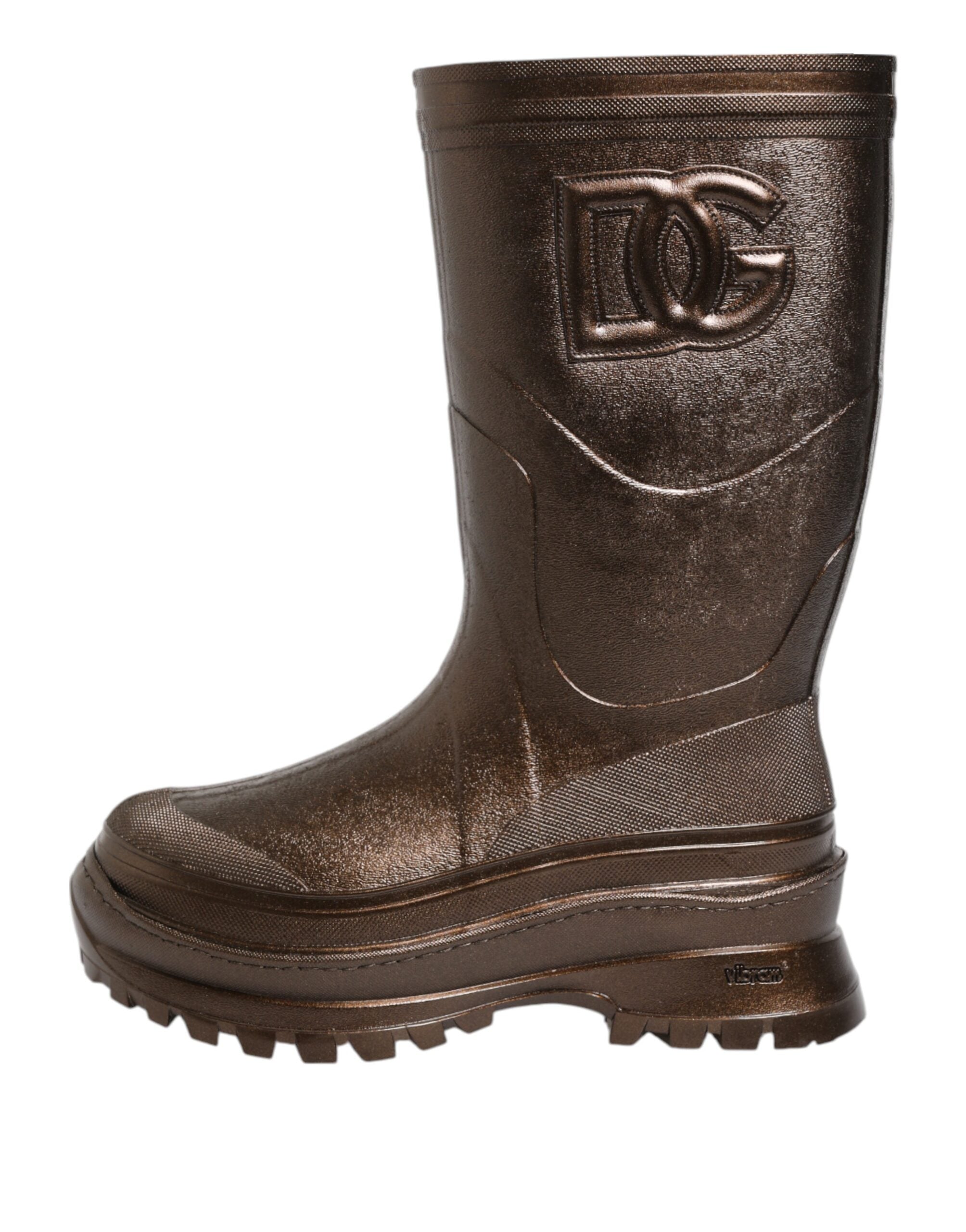 Dolce & Gabbana Metallic Bronze Pull On Rain Boots Shoes Dolce & Gabbana
