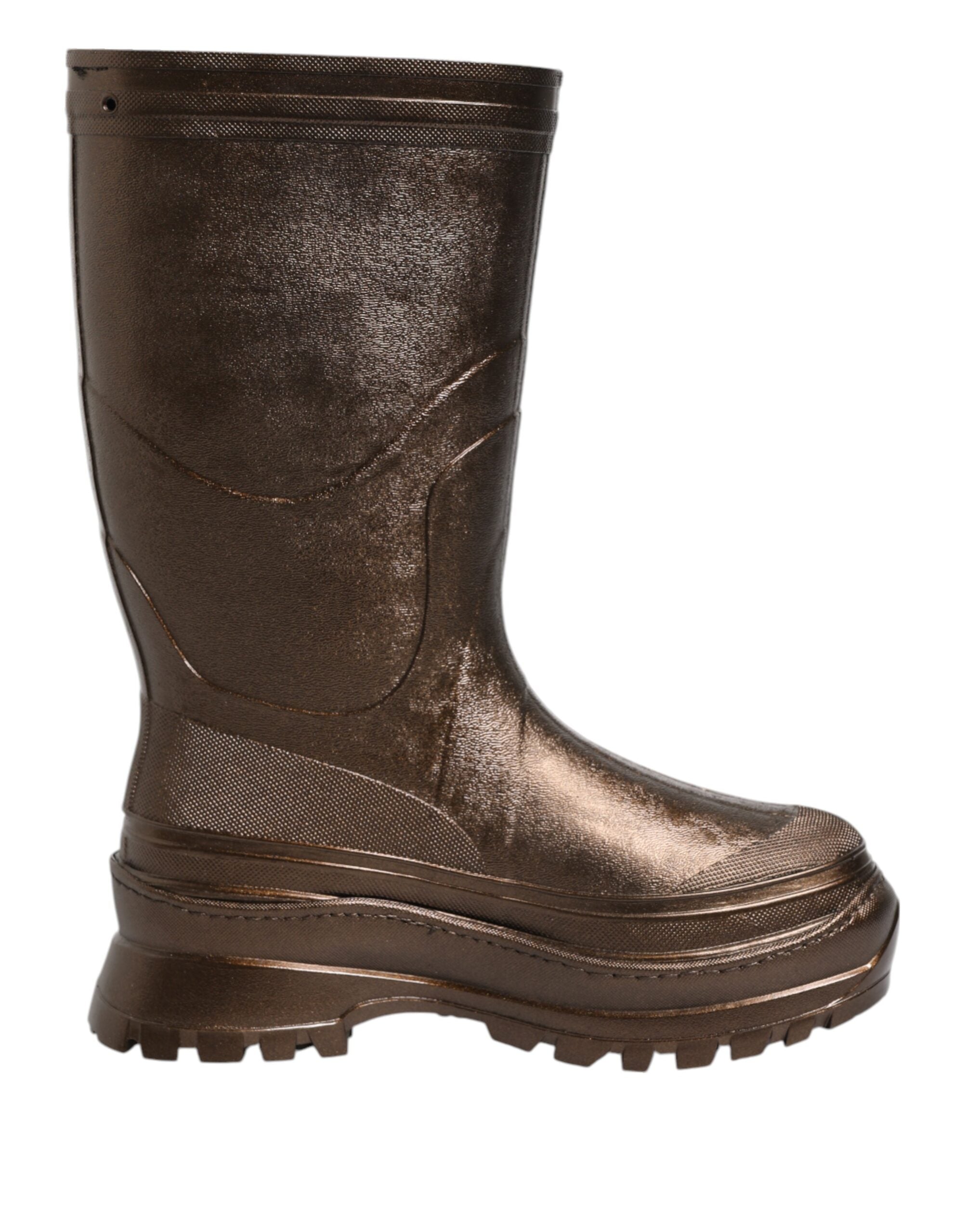 Dolce & Gabbana Metallic Bronze Pull On Rain Boots Shoes Dolce & Gabbana