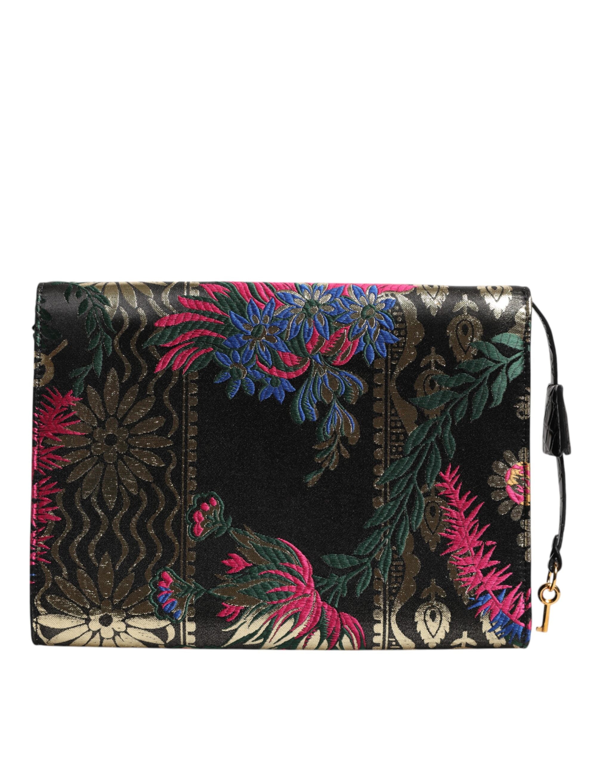 Dolce & Gabbana Multicolor Jacquard Floral Document Briefcase Bag Dolce & Gabbana